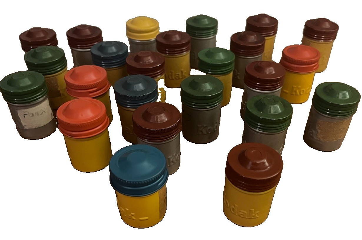 Kodak Vintage Metal Film Canisters – Colorful Lot of 24