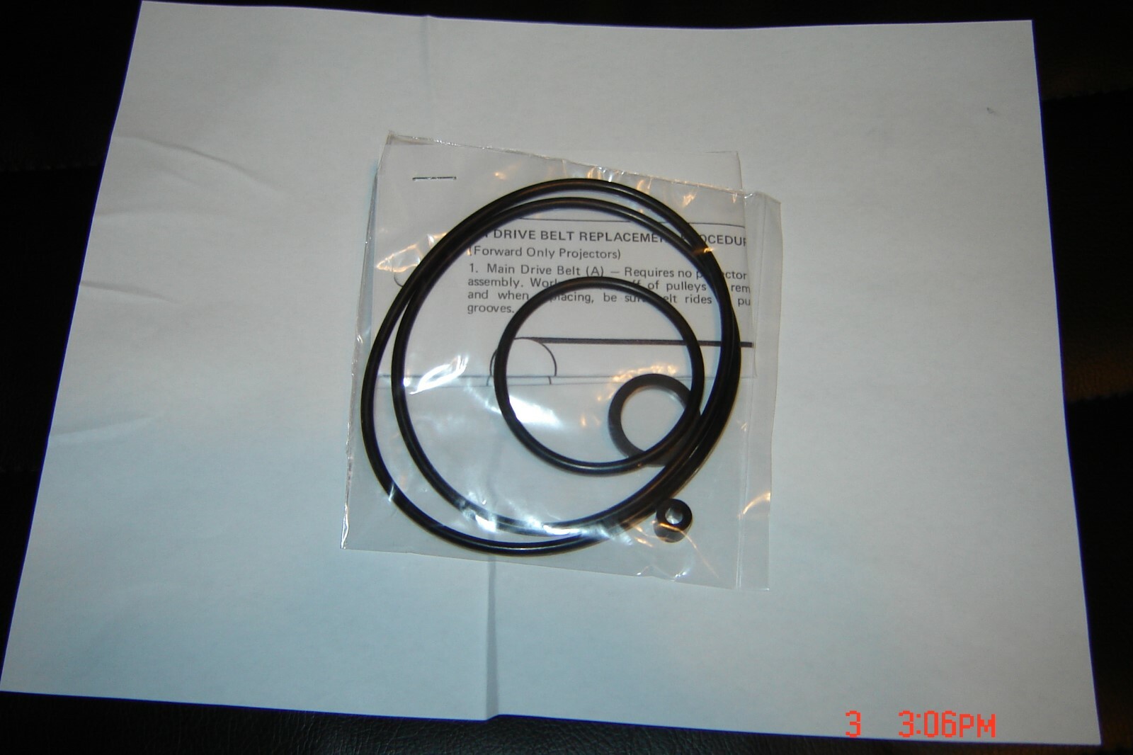 GAF 388, 1333, 1388Z,1666Z,2388Z Projector 2 Belt/ 2 Tire Set & Instructions,New