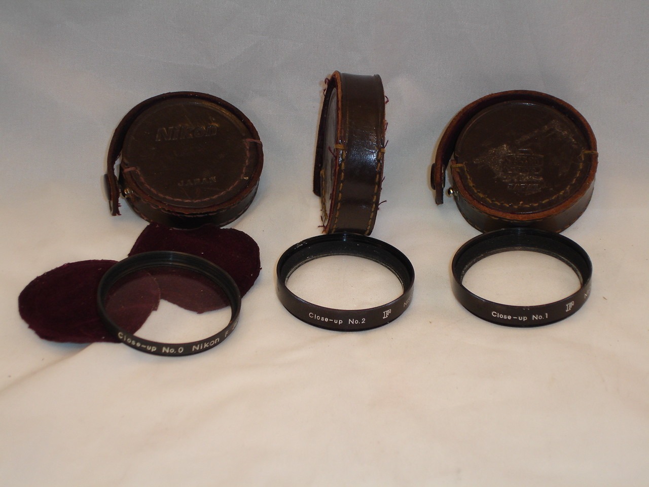 Nikon vintage leather camera case / cover & set of close-up filters