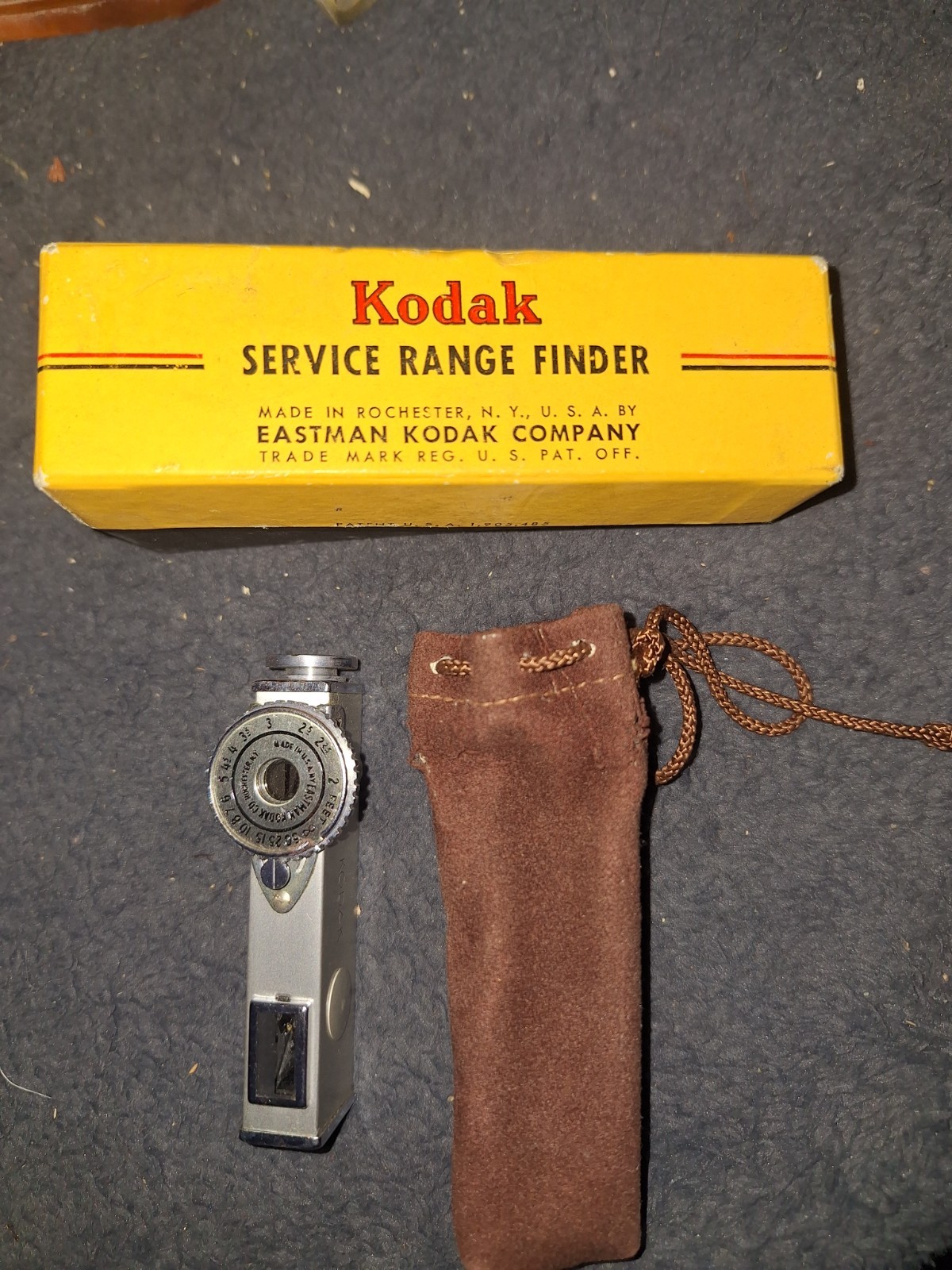 Kodak Service Range Finder Viewfinder with Original Box and Brown Pouch