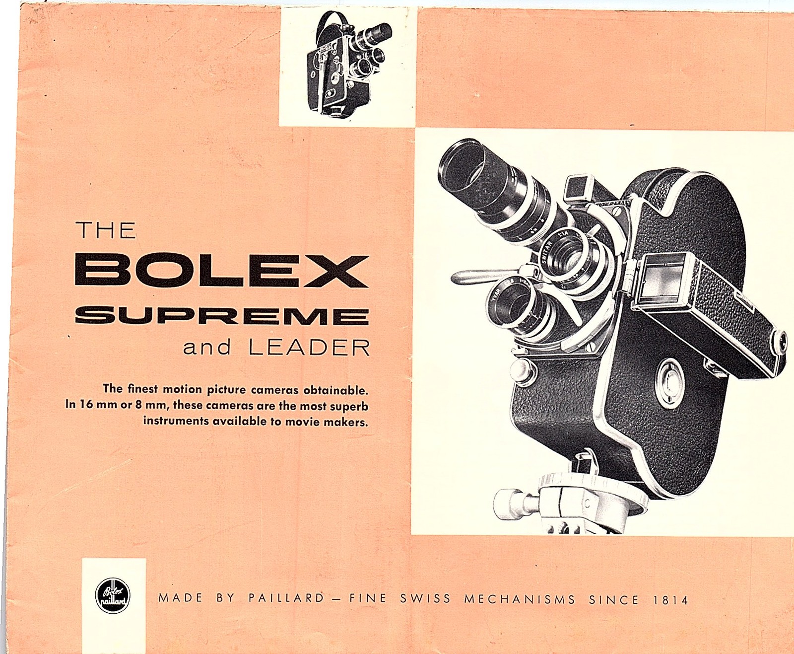 Vintage Bolex Supreme Leader 8mm 16mm Camera Motor Drive Rackover Focuser