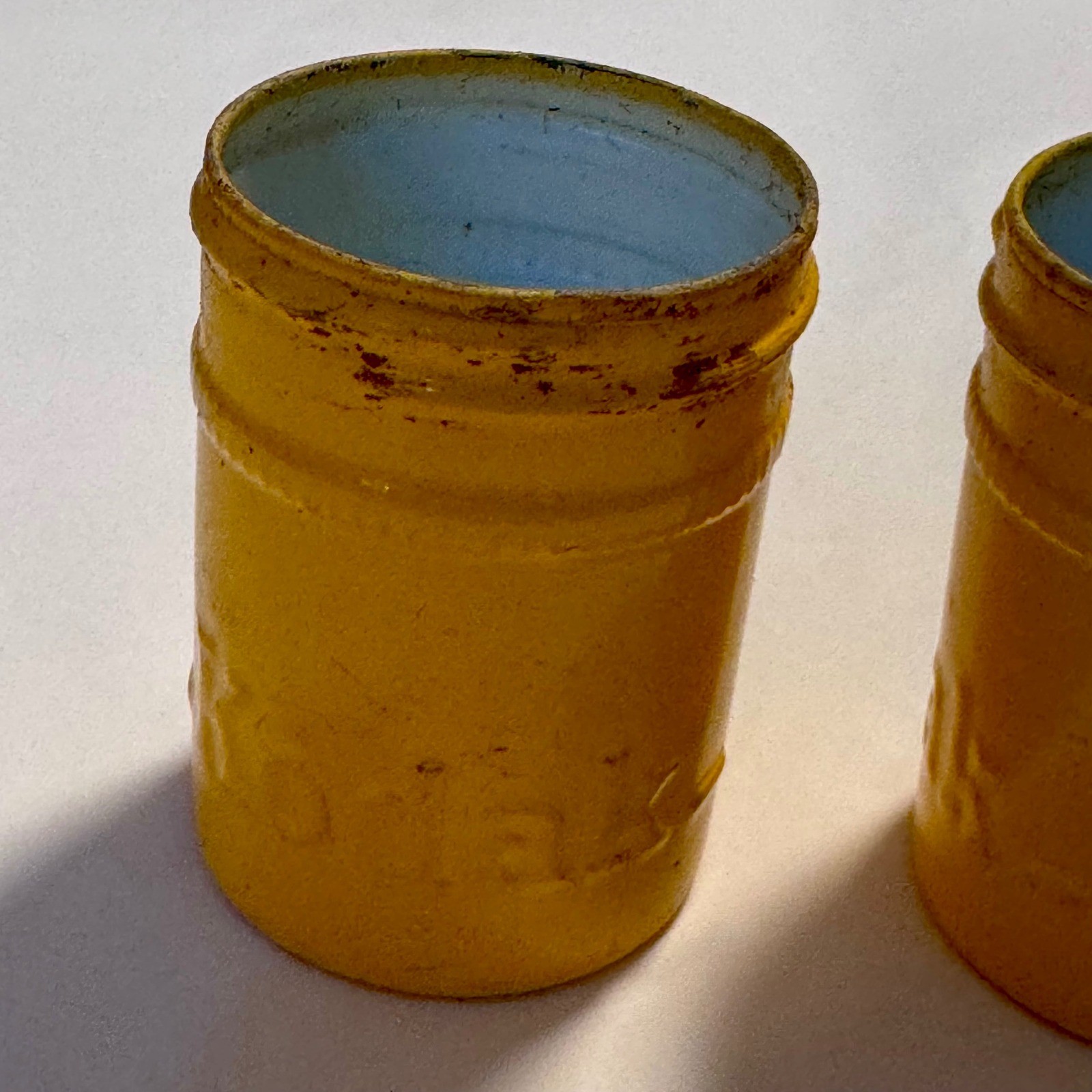 Vintage Kodak Embossed Yellow 35mm Film Canister Containers Lids Set of 2
