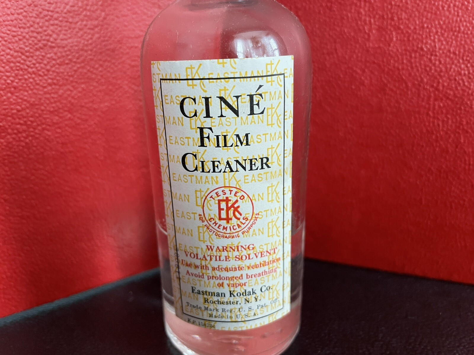 Vintage EASTMAN KODAK CO CINE Film Cleaning Outfit w/ Box Glass Bottle Brochure