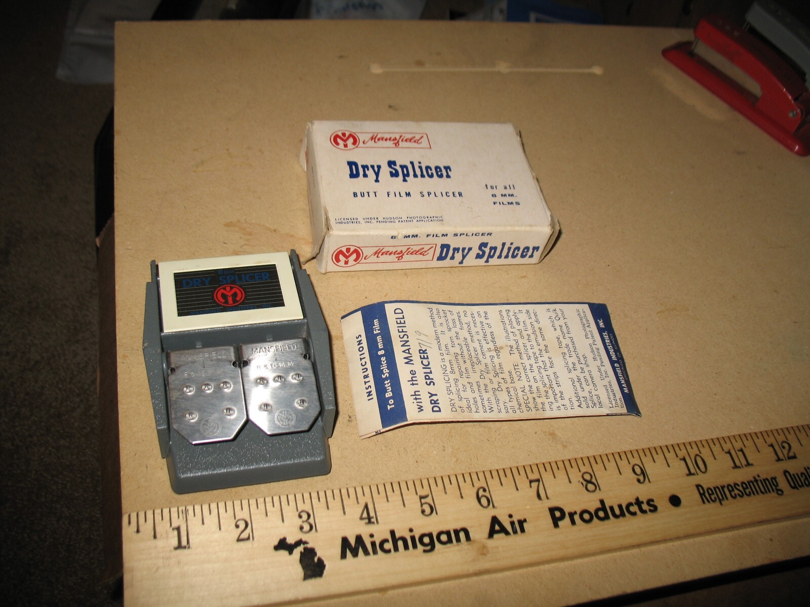 VTG MANSFIELD DRY SPLICER BUTT FILM SPLICER FOR ALL 8mm FILMS LIGHTLY USED