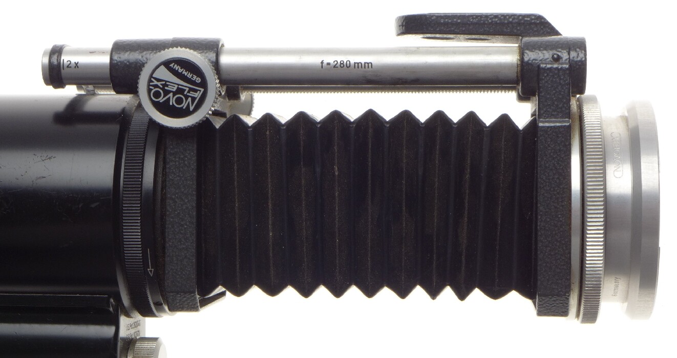Novoflex noflexar 1:5.6 f=400mm follow-focus lens pistol grip bellows rexa mount