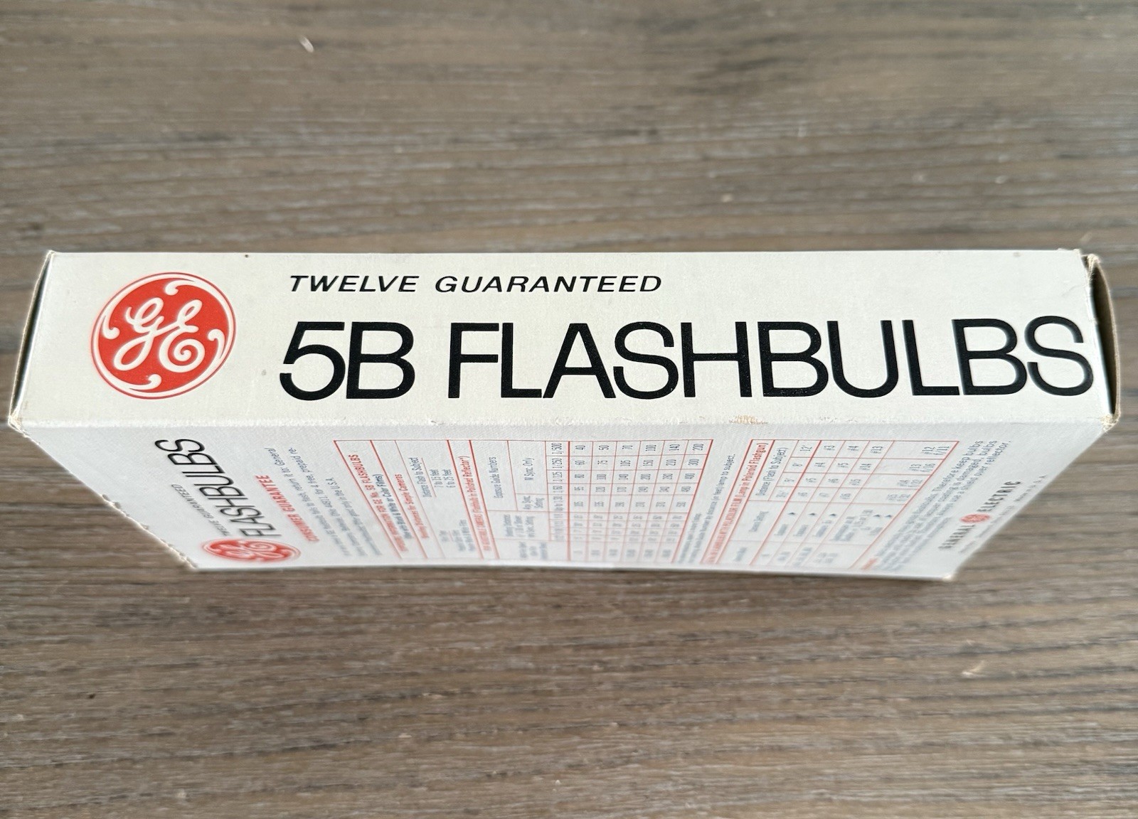 Vintage General Electric GE 5B Blue Camera Flash Bulbs 1 Box 10 Bulbs