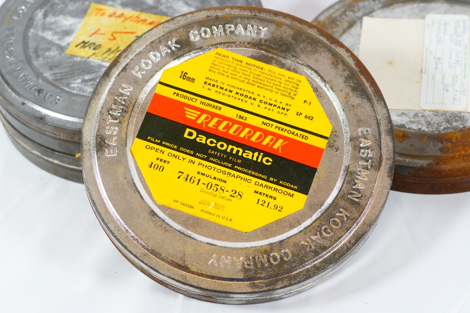 1960’s Eastman Kodak Company Vintage Metal 16MM Film Reel Canisters 7.25″