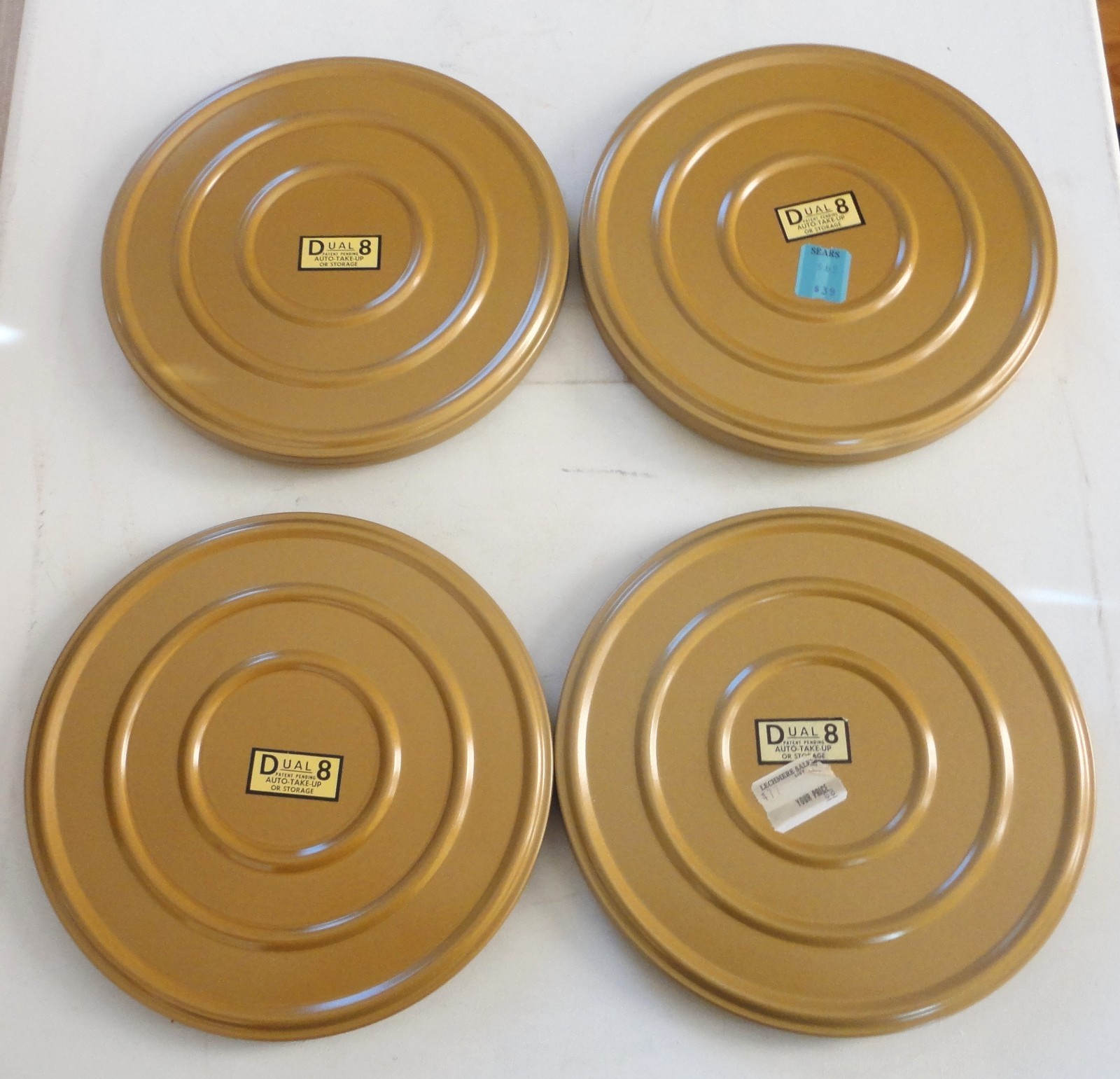 4 New Old Stock Compco Super 8 Dual 8 MM Movie Reel Hubs Storage Cases Chicago