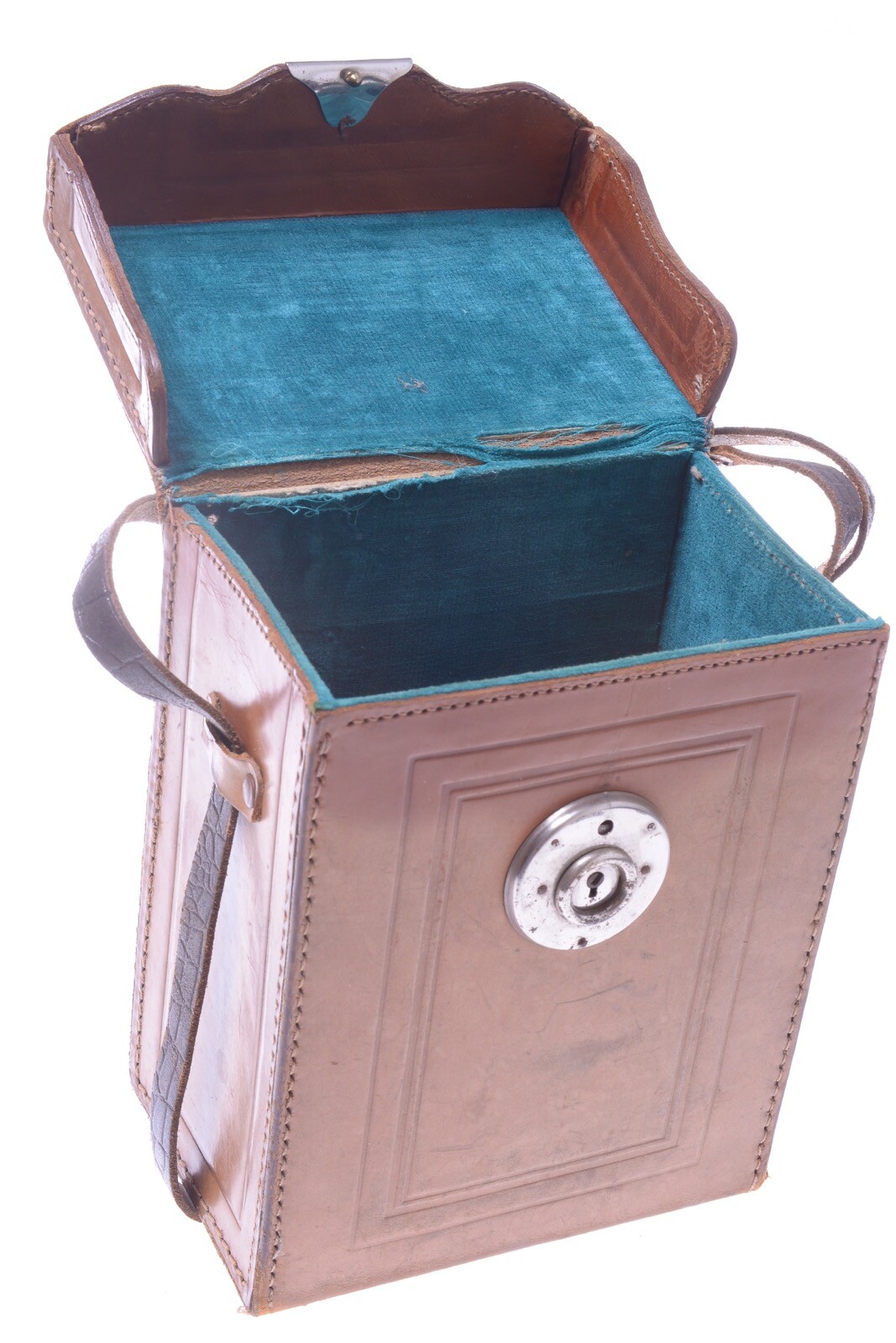 ✅ UNBRANDED 9X14.5X17.5CM ANTIQUE LEATHER CASE FOR GLASS PLATE, STEREO CAMERA