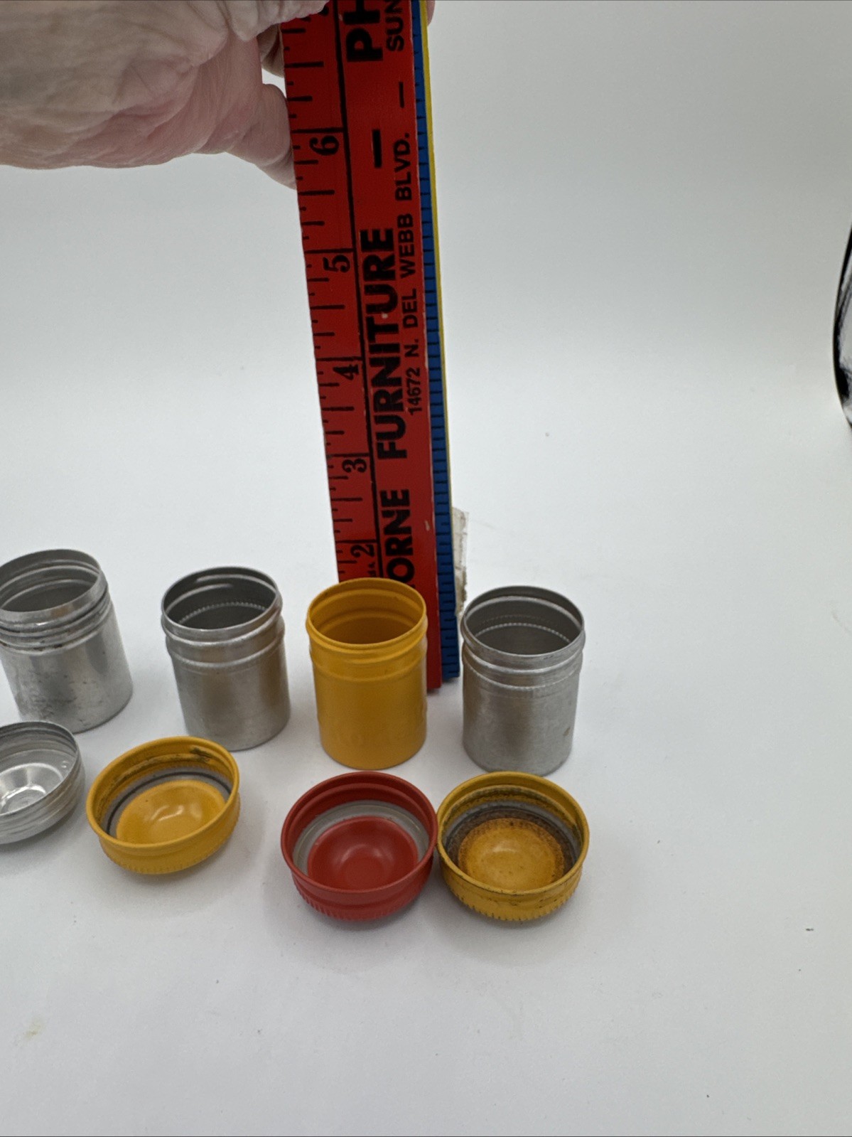 Vintage Film Canisters aluminum With Lids Lot Of 4