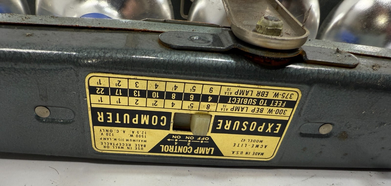 Vintage G.E. ACME MOV-E-LITE 4 Light Movie Film Stage Lighting with Case TESTED