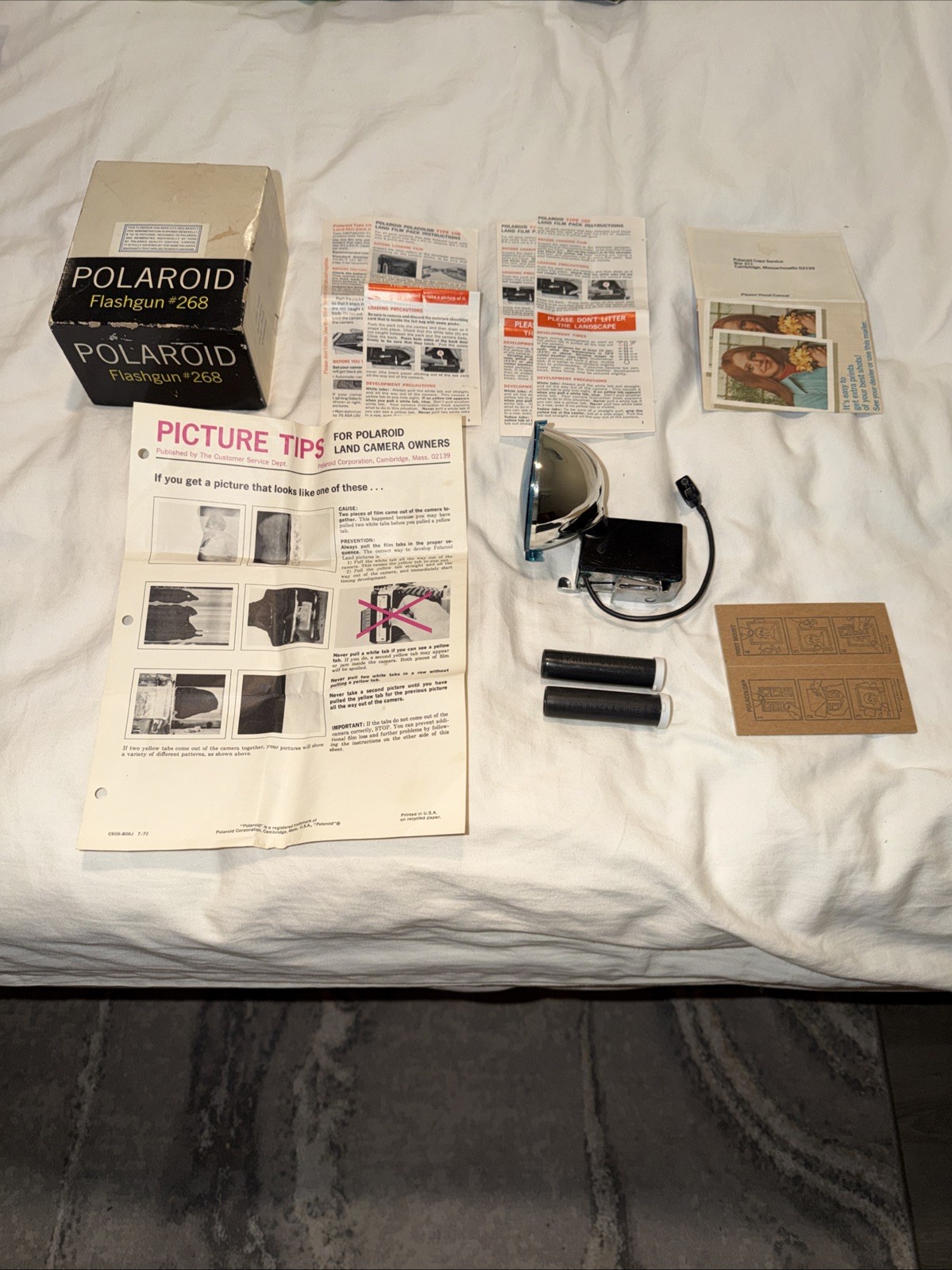 Vintage Polaroid Camera Flashgun #268. With box and Polaroid Print Coaters