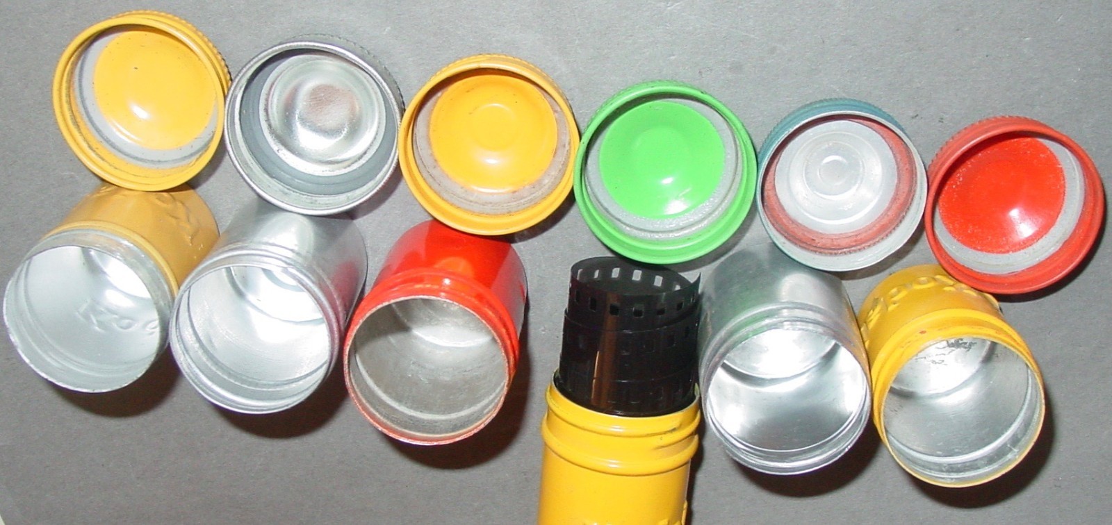 Vintage KODAK Film Canister Tins Mixed Lot Dark Room Developing Art Parts Supply
