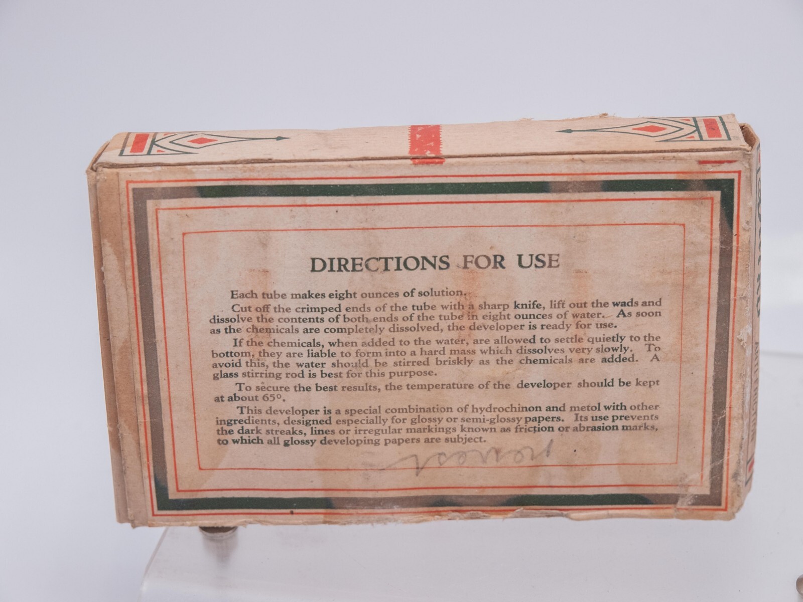 Antique – Sears Robuck Darko Hydro-Metol Film Developing Powder Box w/ 5 Tubes