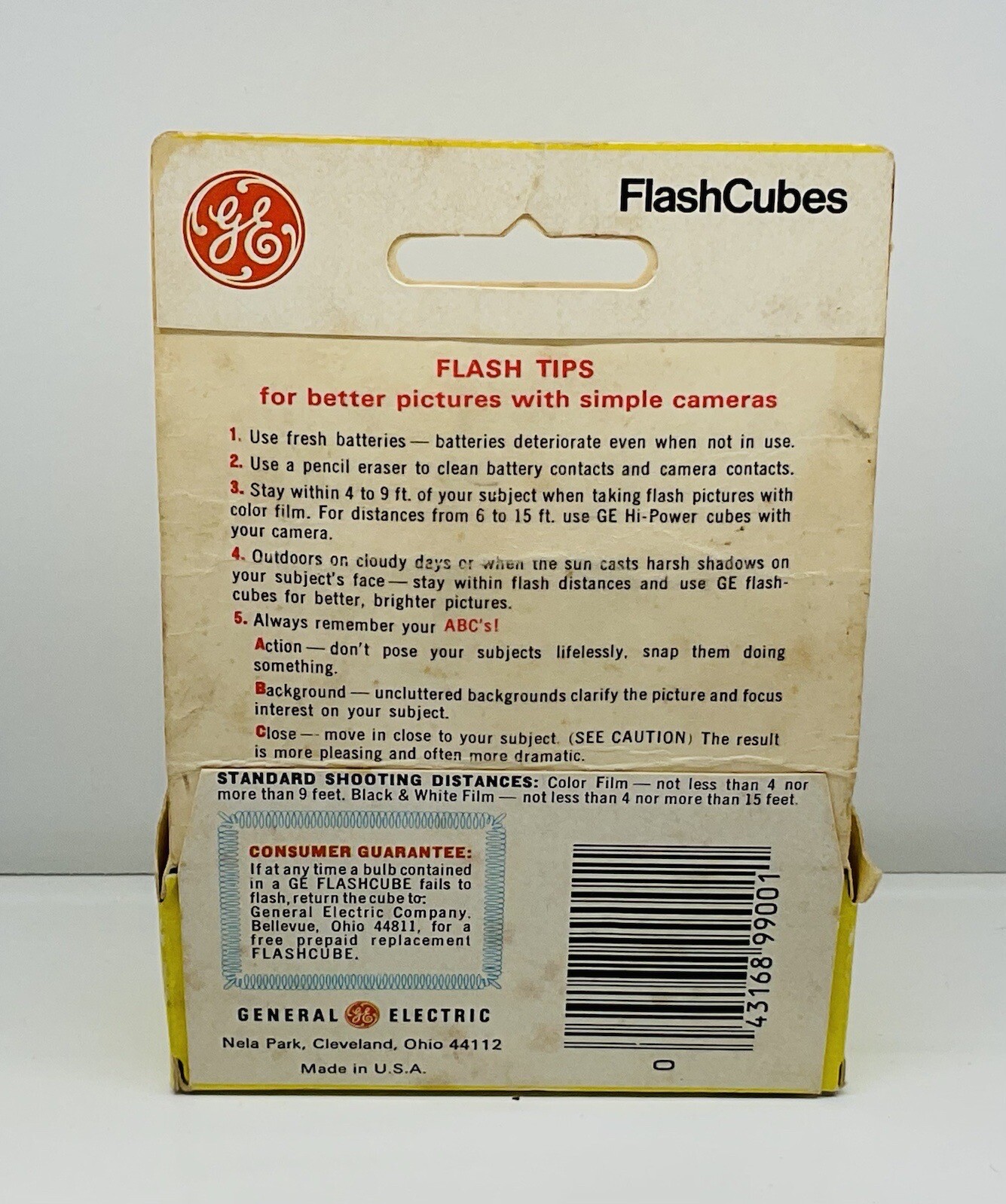 Vintage Pack of 3 GE General Electric FlashCubes Flash Cubes Camera