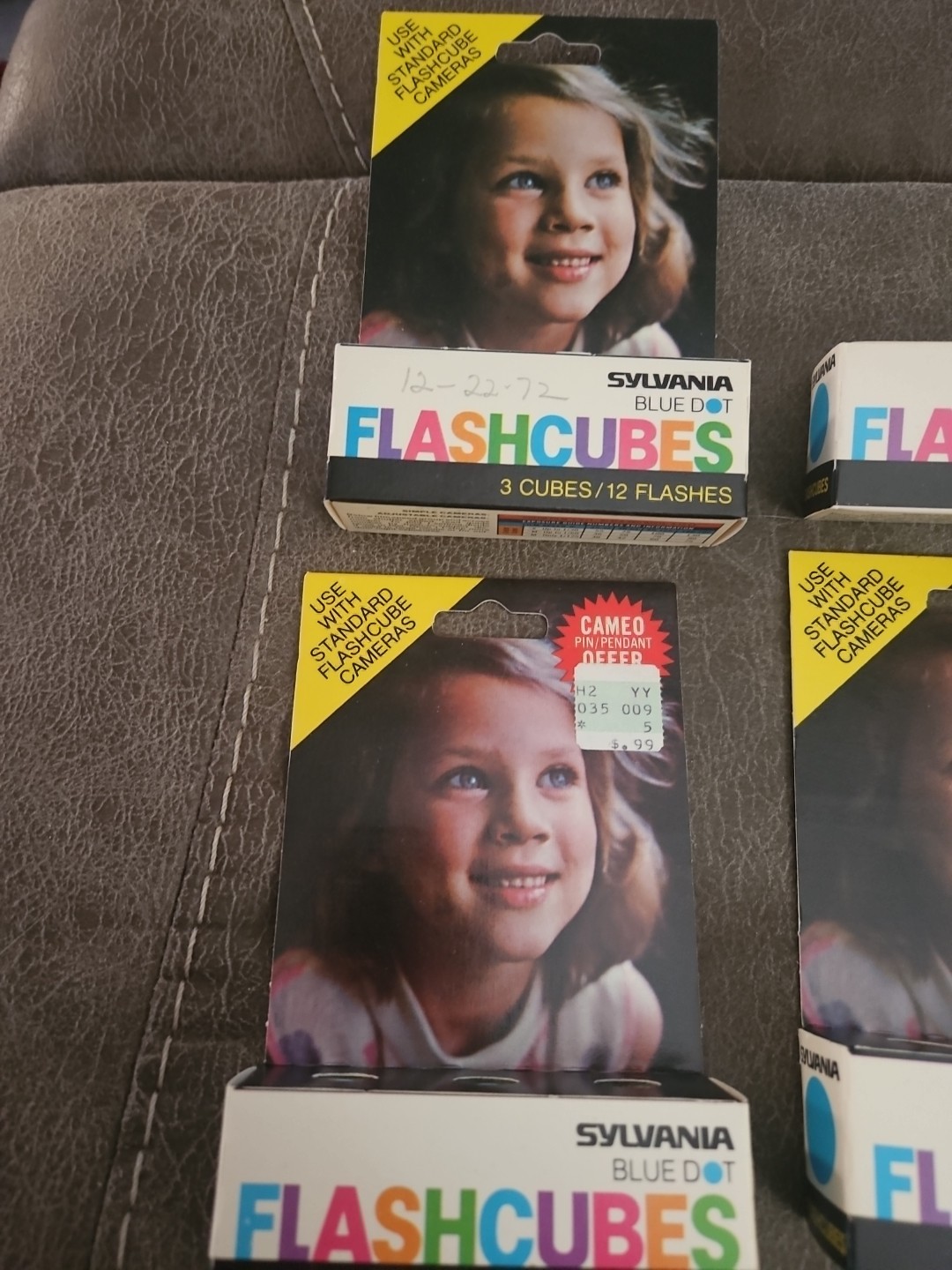 VINTAGE Sylvania Flash Cubes Blue Dot Pack of 3 4 Boxes 48 Flashes New Lot #3