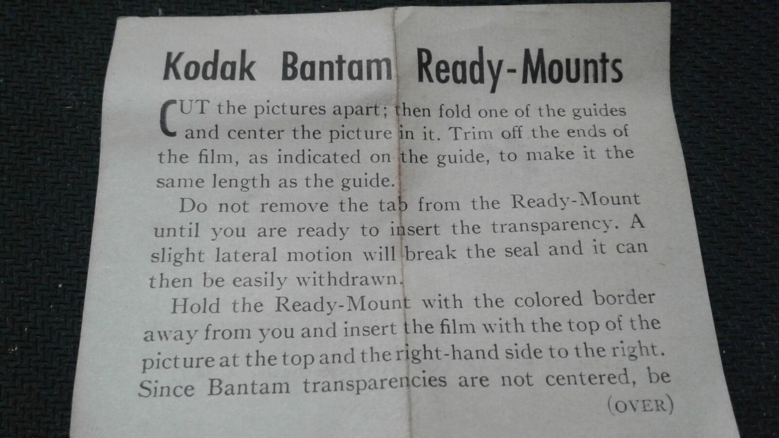 Vintage Kodak Ready-Mounts BANTAM SIZE Slide Mounts – New Old Stock 100+ mounts