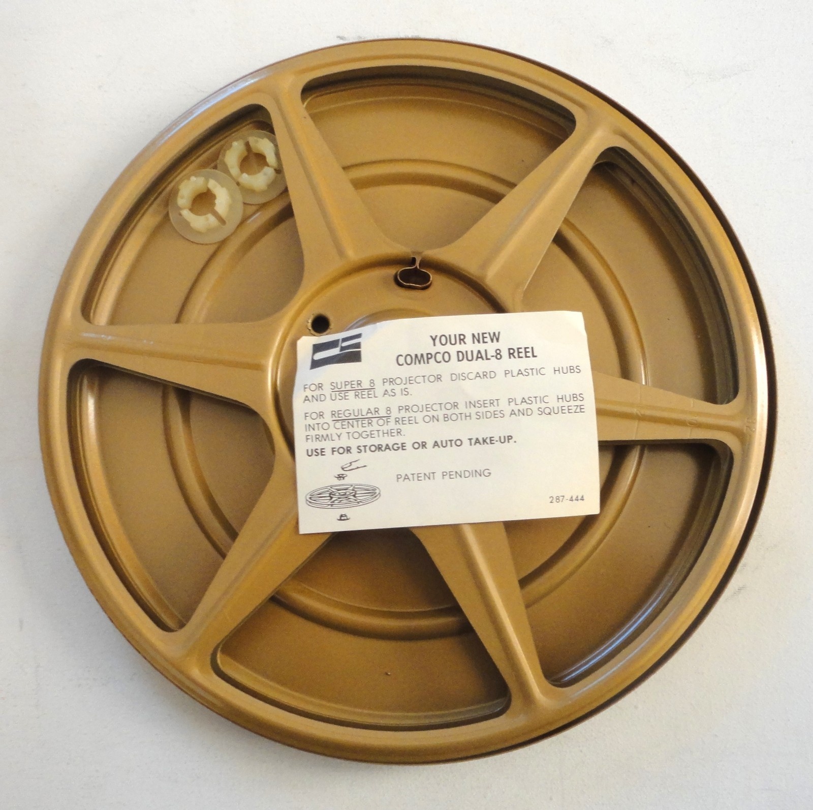4 New Old Stock Compco Super 8 Dual 8 MM Movie Reel Hubs Storage Cases Chicago