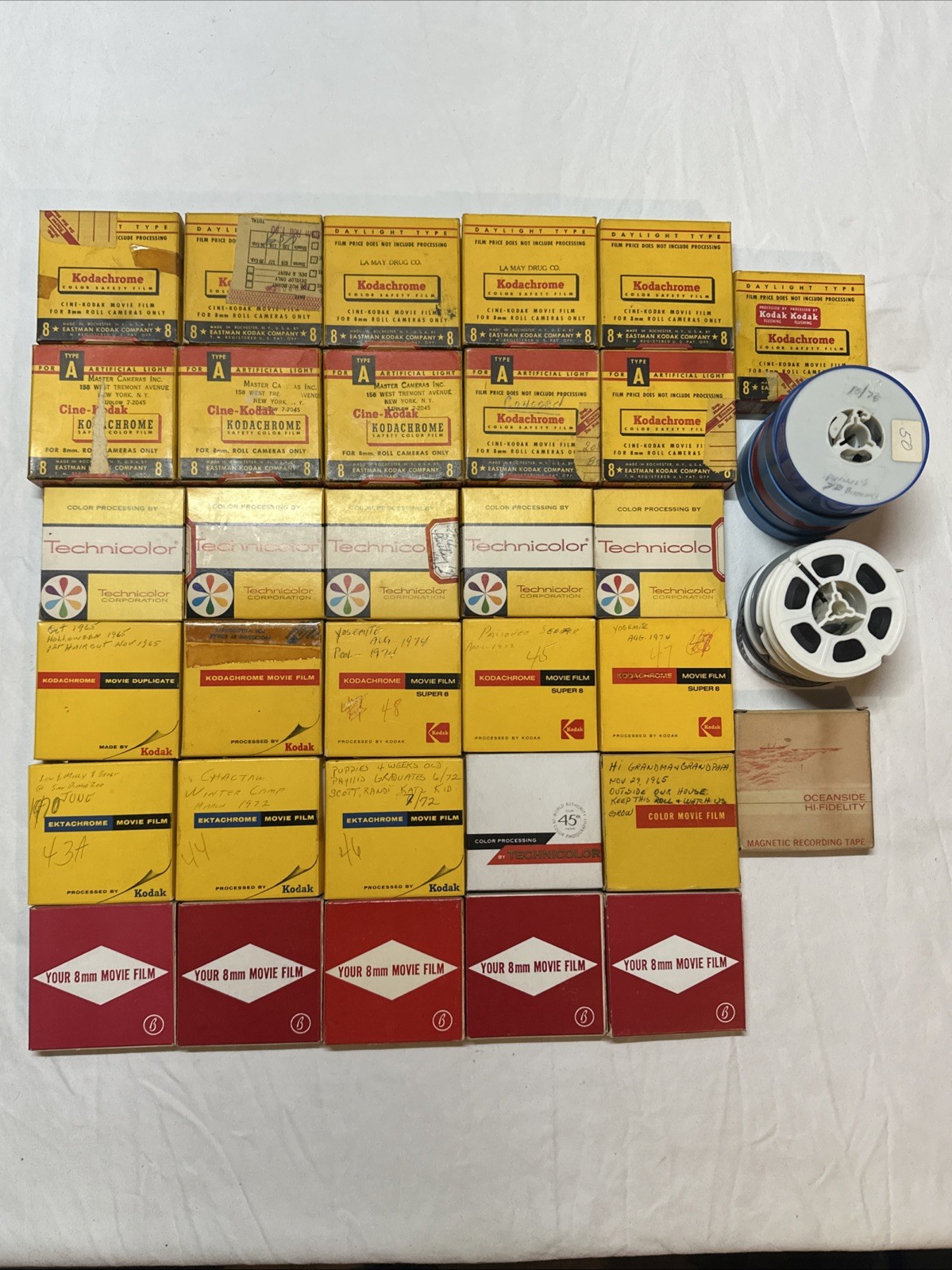 Lot Of Vintage 8mm Family Home Movie Reels Kodak Technicolor Travel Holidays