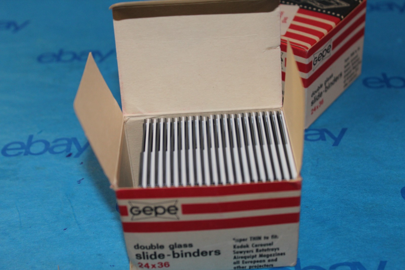Vintage NOS Gepe 2 Boxes of 20 , 40 Total 24X36 Double Glass Slide Binders