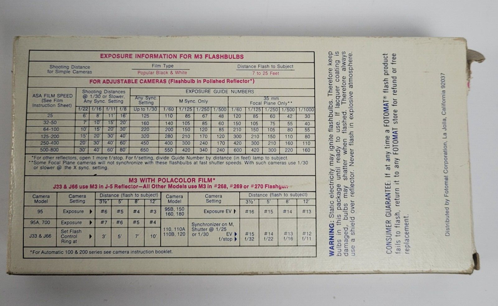 Fotomat 5B Flashbulbs Blue Flash (9 Bulbs in Pkg) Vintage