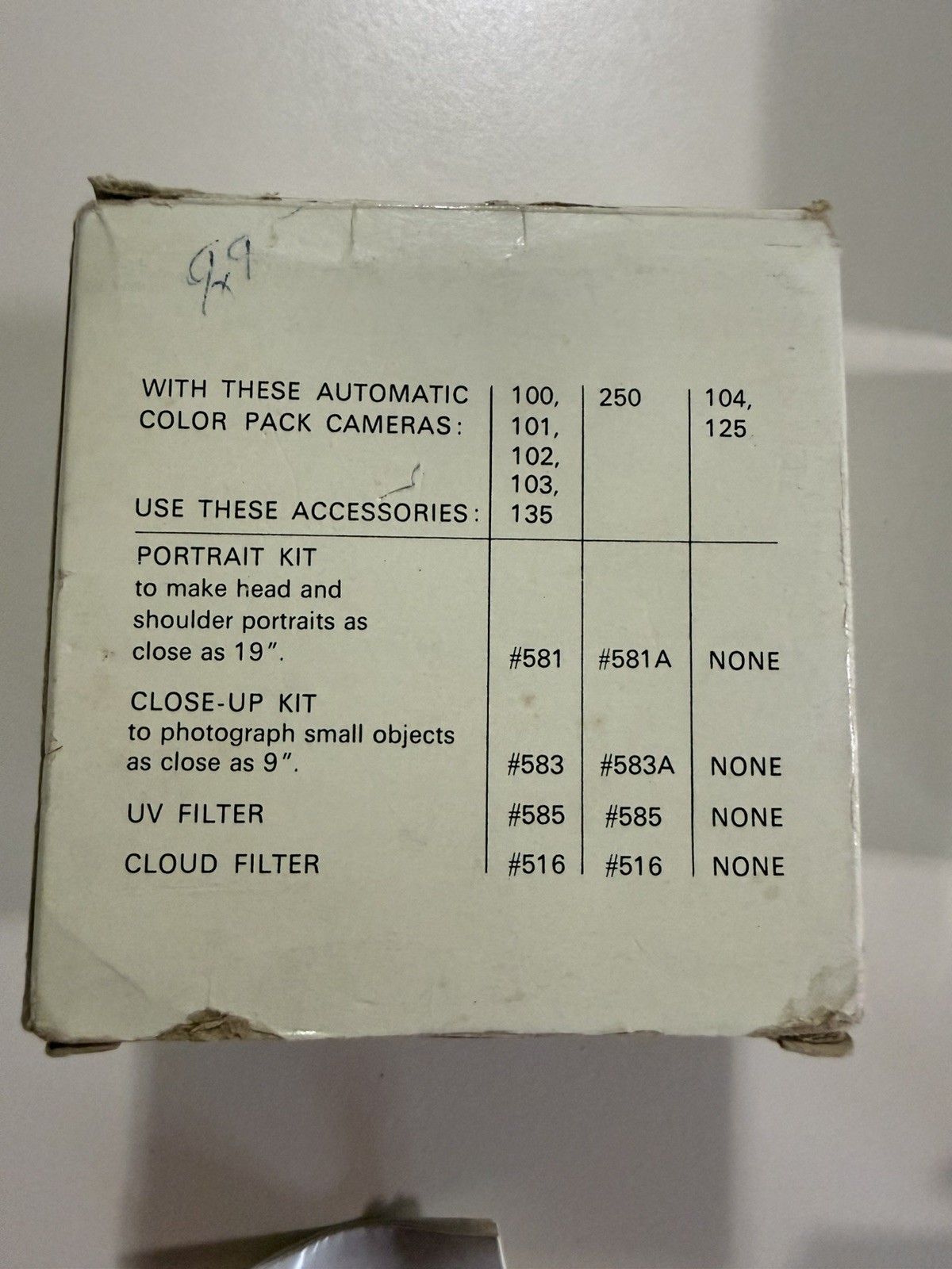 Polaroid Portrait Kit 581A for Polaroid Auto 250 Land Camera Complete Original