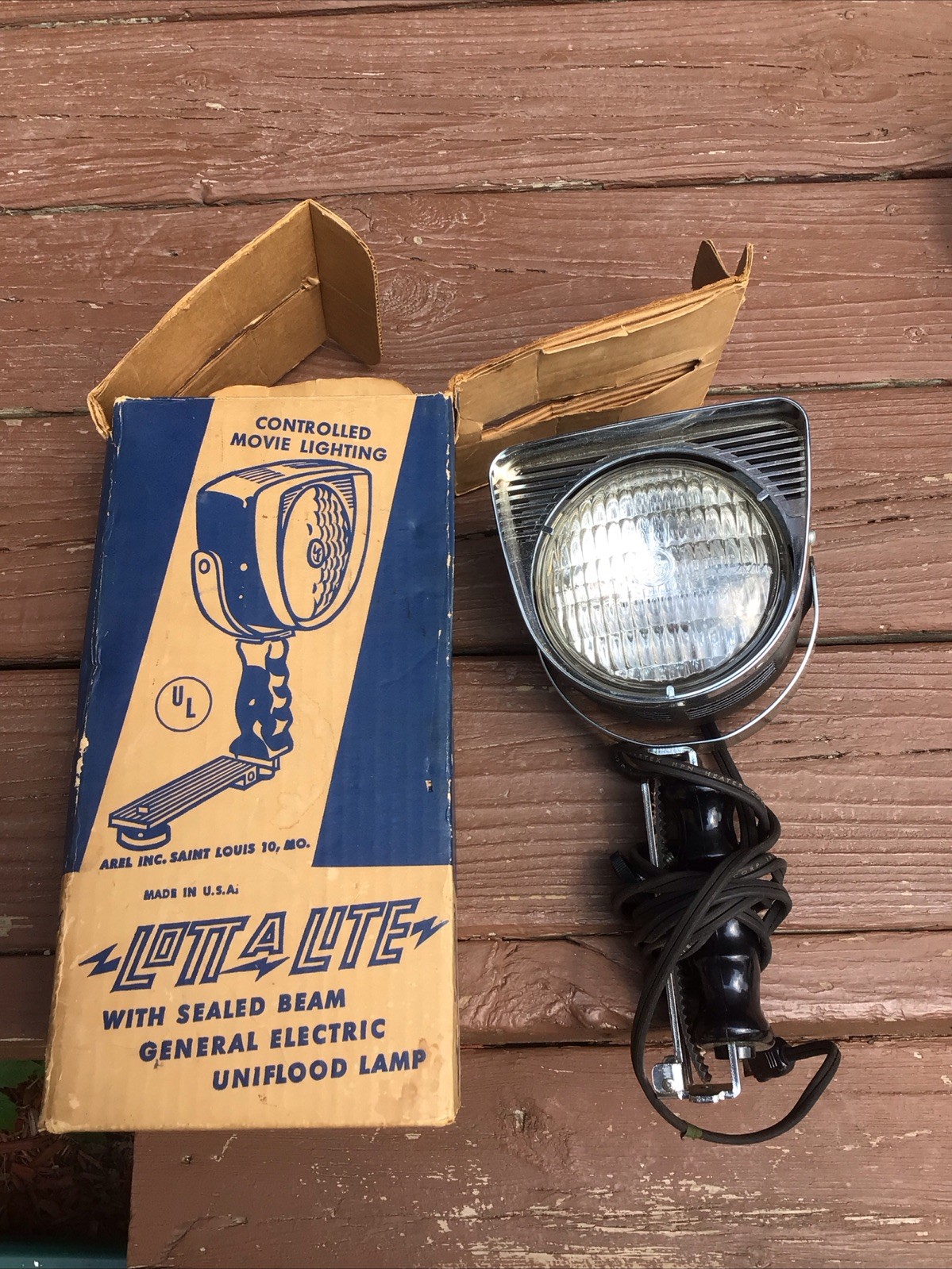 Lotta Lite Controlled Movie Lighting General Electric Uniflood Lamp NOS VINTAGE