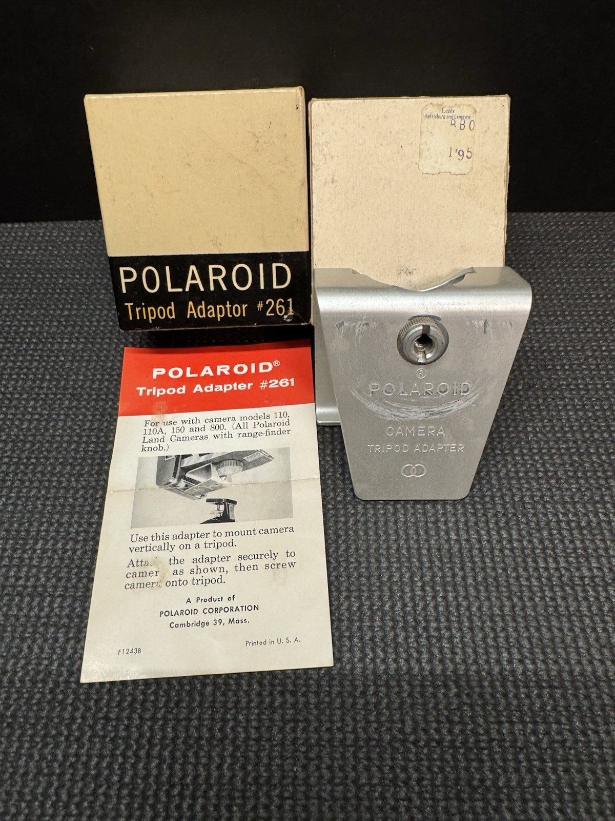 Polaroid Model 261 Tripod Adapter – In Box W/ Manual