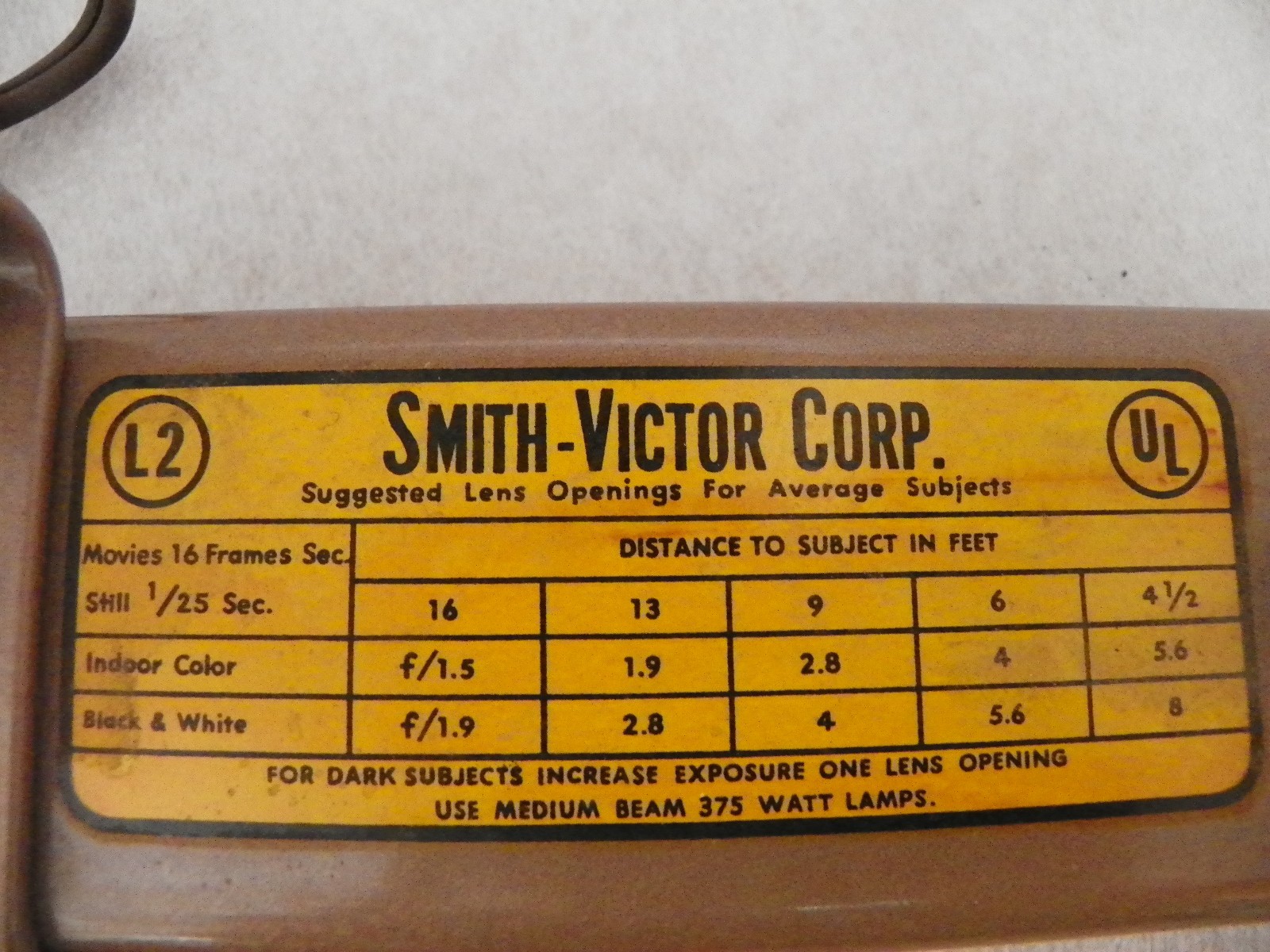 Vintage Smith-Victor L2 Indoor Light Bar ~ Photo – Camera ~ Dual Bulb ~ Works