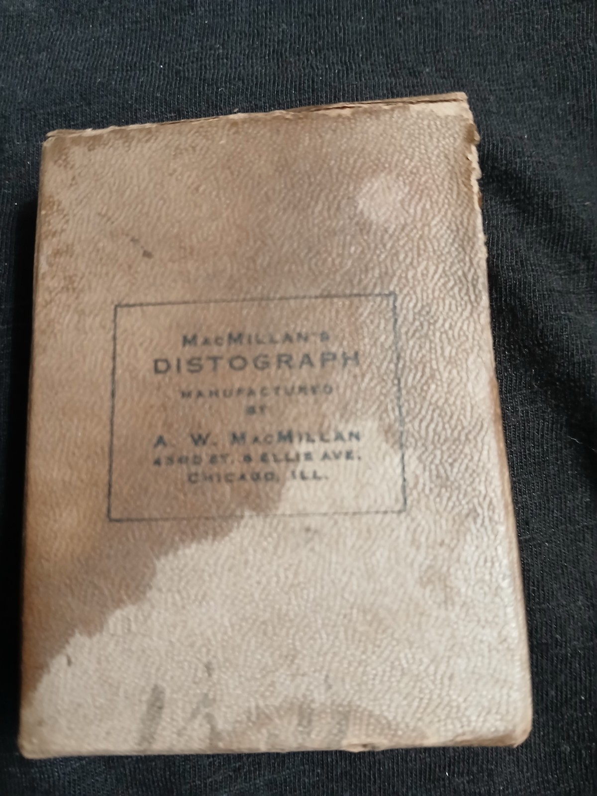 Distograph Circa 1918 Photo Equipment A.W. Macmillan