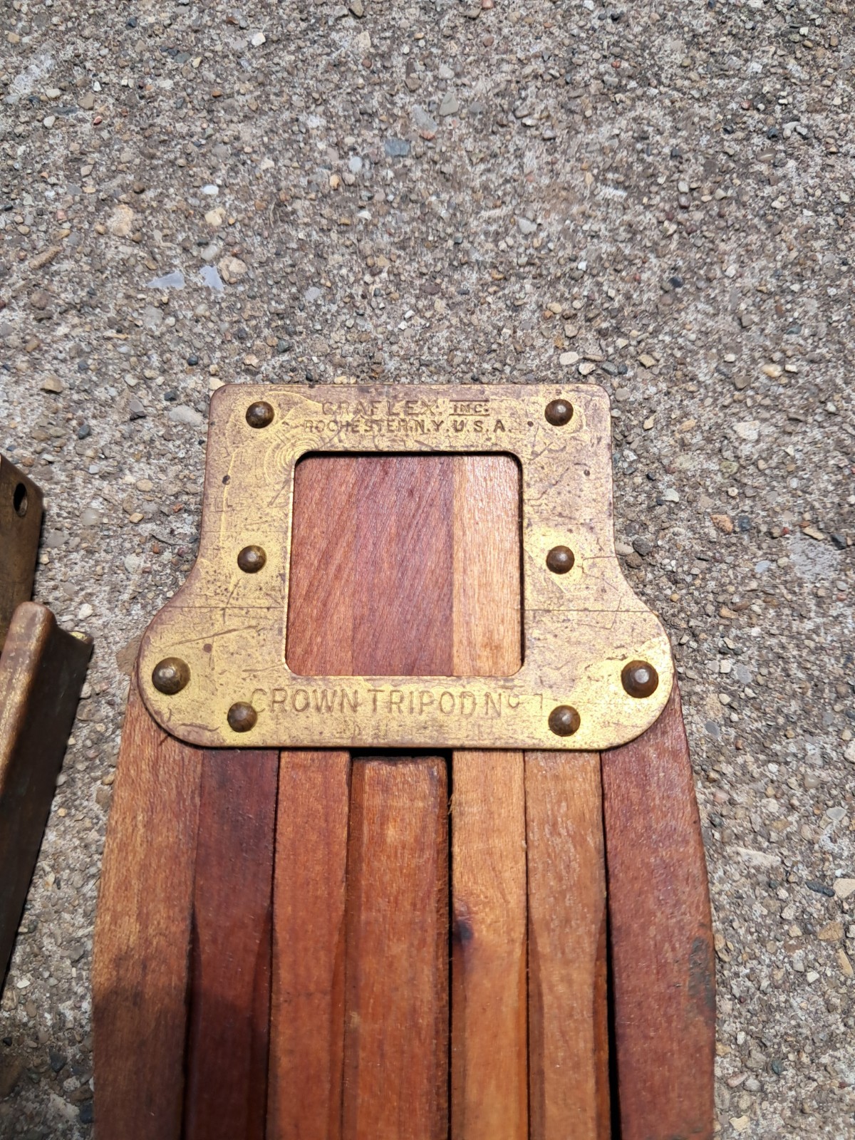 Crown Tripod No. 1 Wood & Brass Folmer Graflex Corp Crown Rochester NY