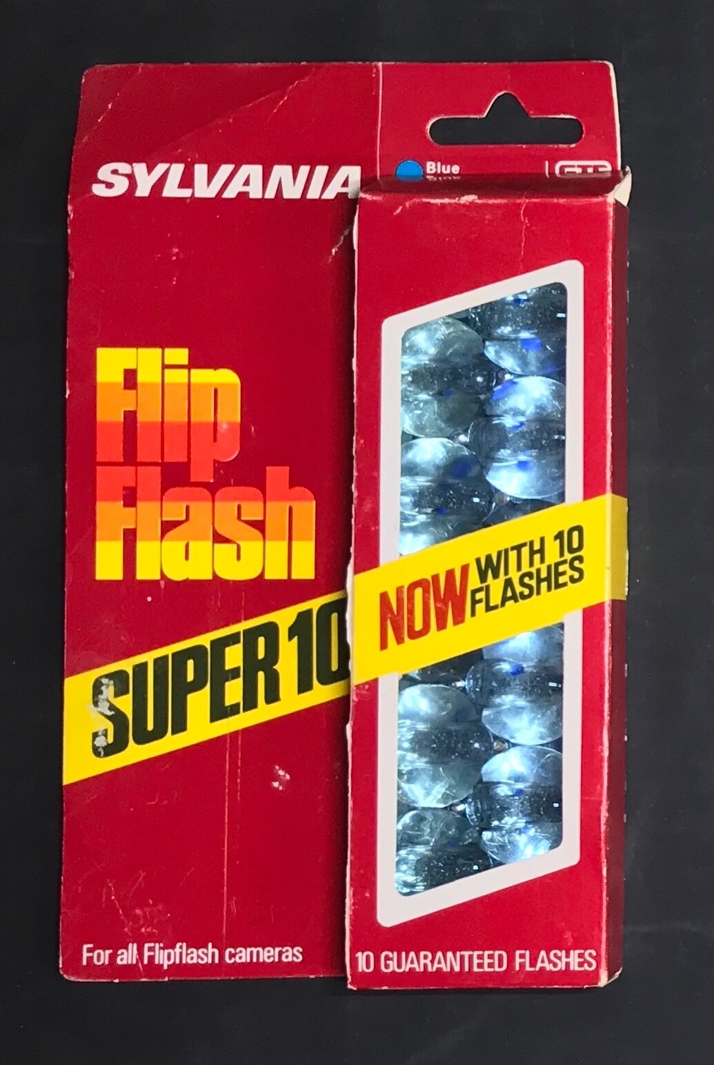 Vintage set of 2 Sylvania Blue Dot Flip Flash Super 10 Flashes camera accessory