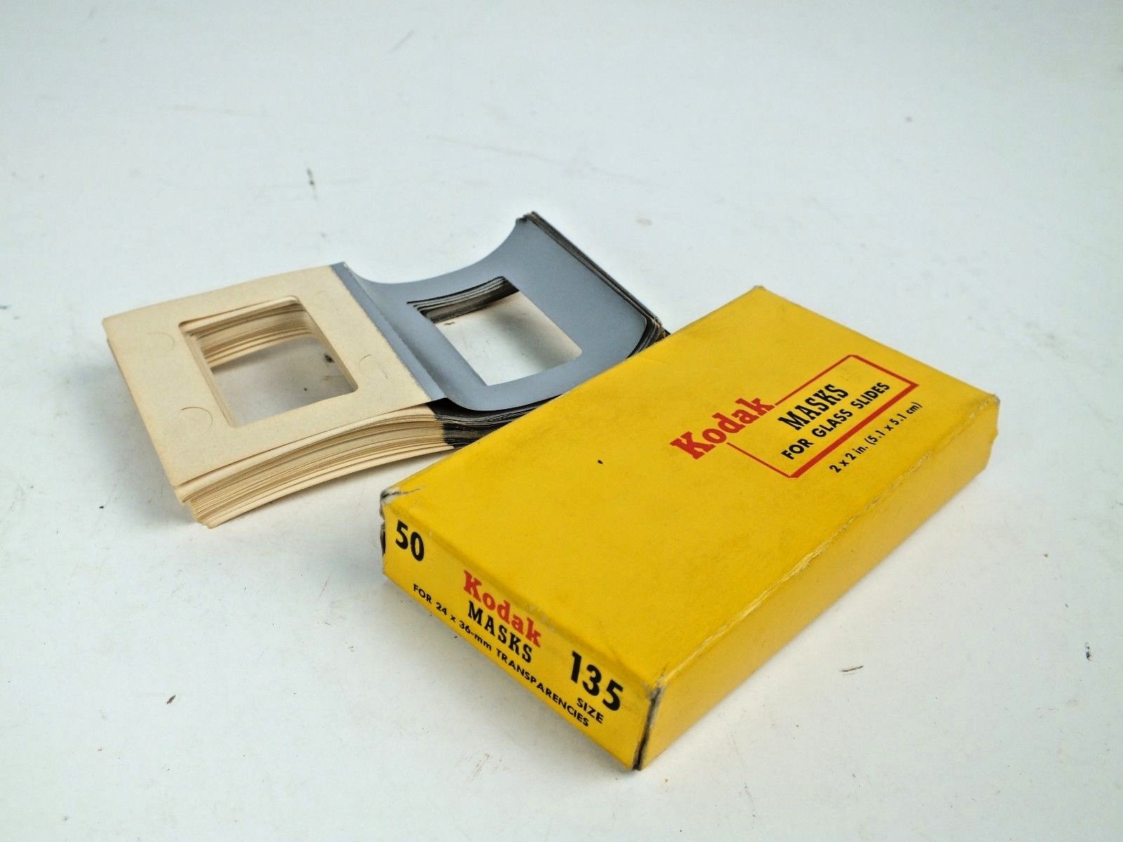 Vintage Kodak Masks for Glass Slides 2 X 2 Inch (5.1 X 5.1 cm) 50 Count, Size 13