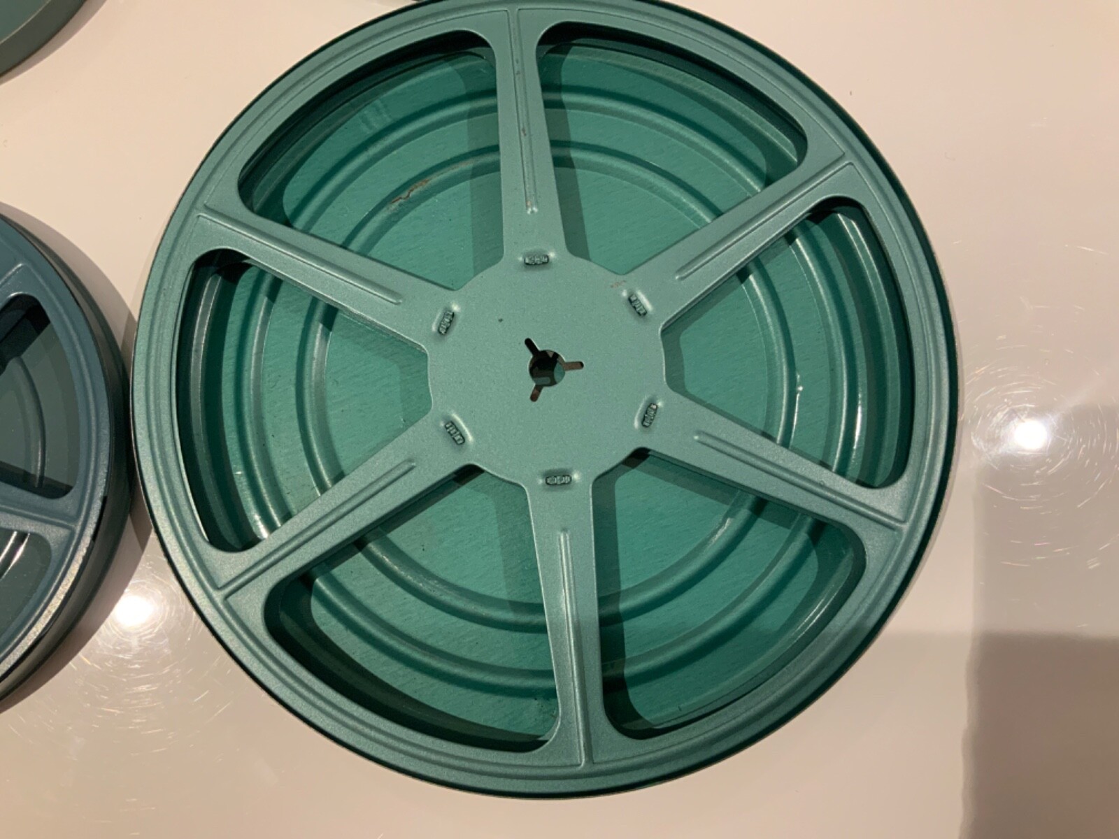 Vintage Metal Empty Film Reels And Container Cases Lot Of 2. 1-5” and 1-7”
