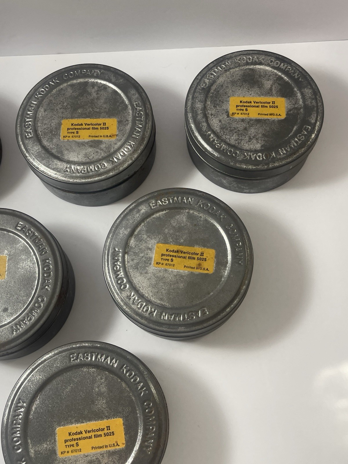 6 Vintage EASTMAN KODAK Vericolor II Professional Film 5025 Type S Tins Empty