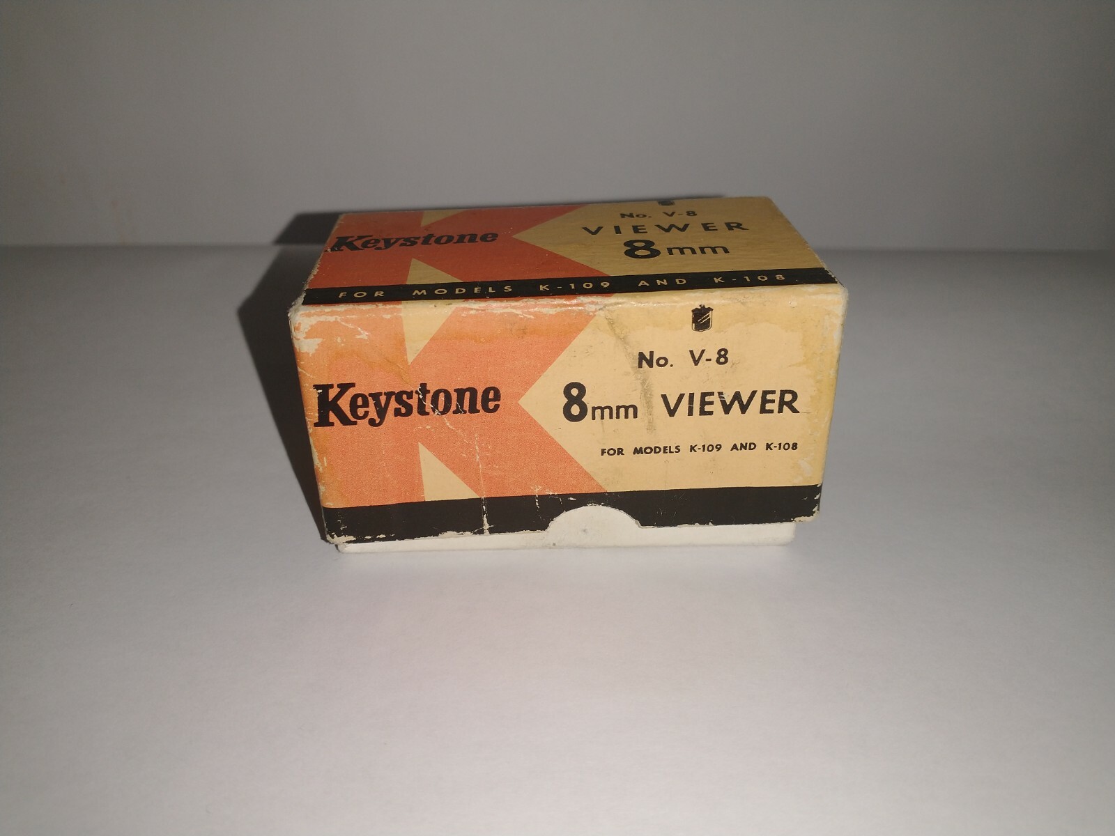 Keystone No. V-8 Viewer for 8mm, In Original Box Models K-109 & K-108 Movie Prop