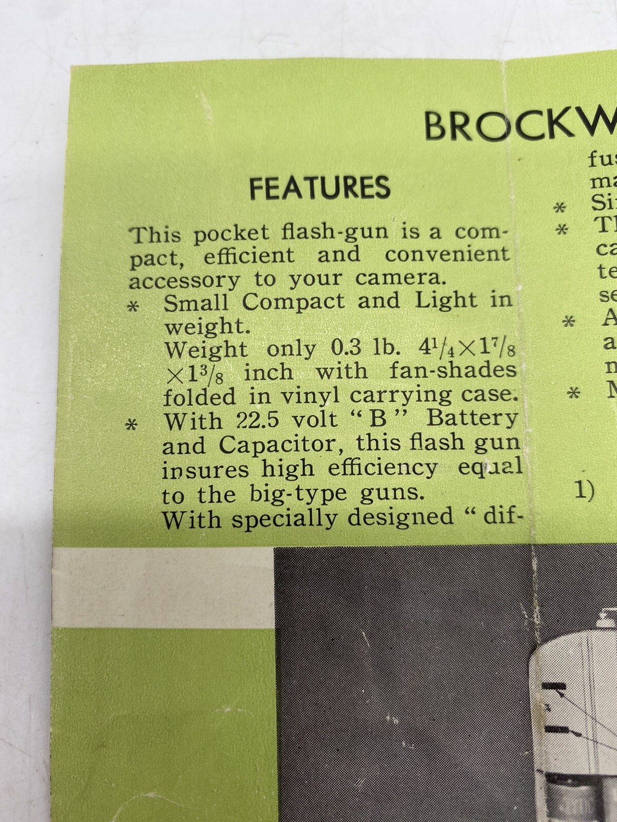 Vintage Brockway Pocket Flash-Gun BC Type Japan +Instructions +Original Box