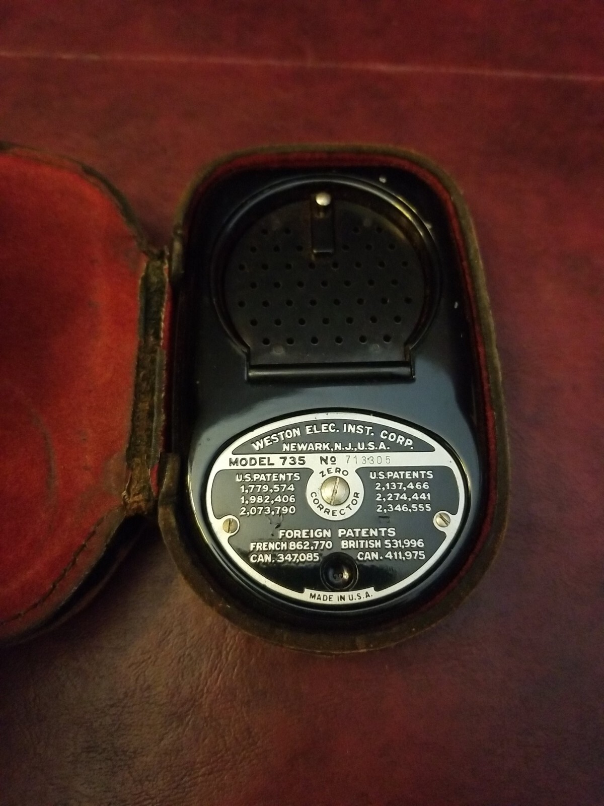 Weston Master II Universal Exposure Meter Model 735 & Leather Case Used