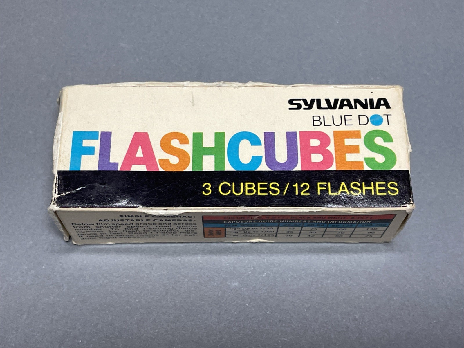 Sylvania Blue Dot Magic Flash Cubes 1 Pack of 3 cubes 12 Flashes New never used