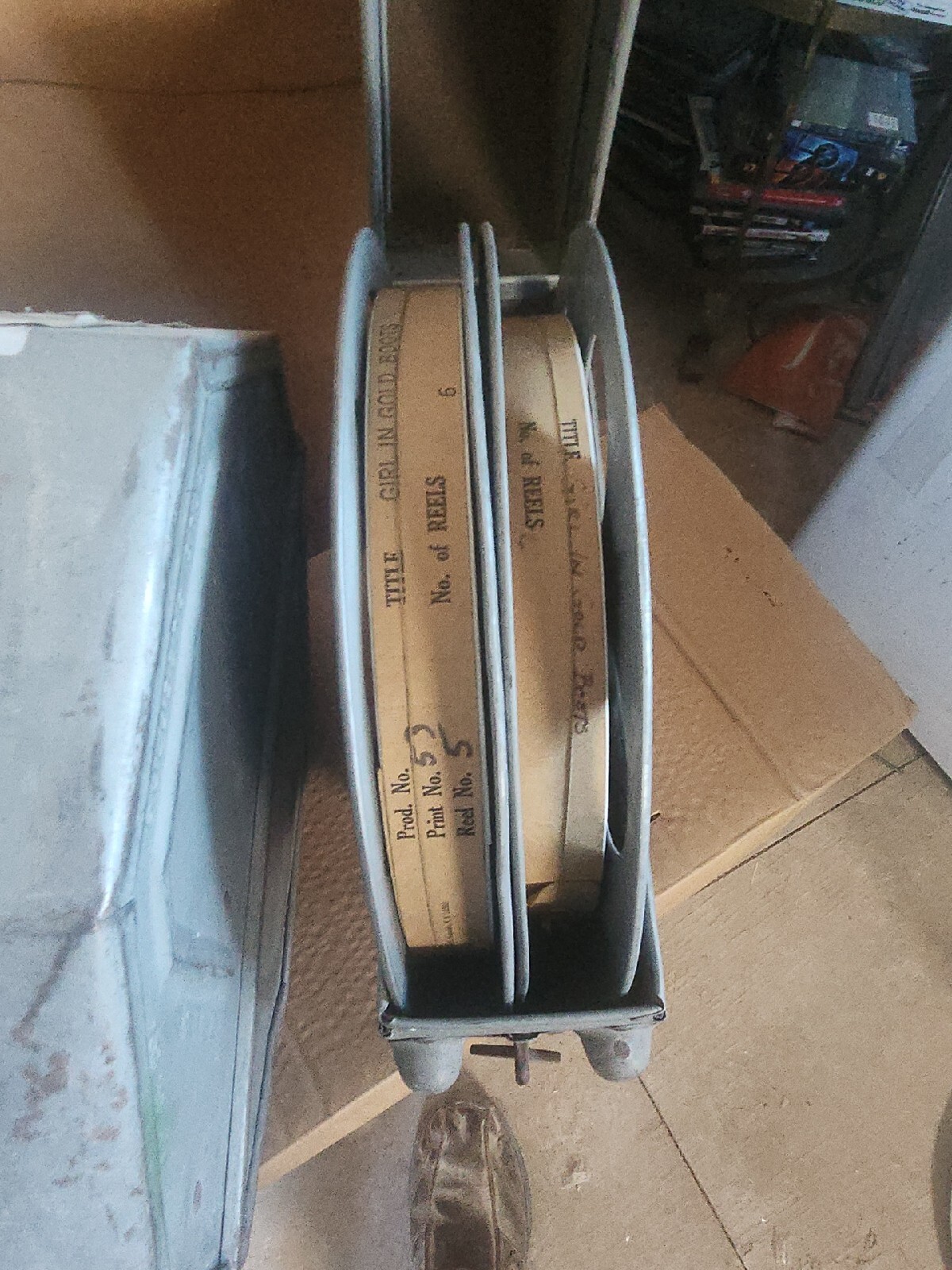 Girl In Gold Boots Movie Complete GOLDBERG BROS. Sheet Metal Film Reel Cases