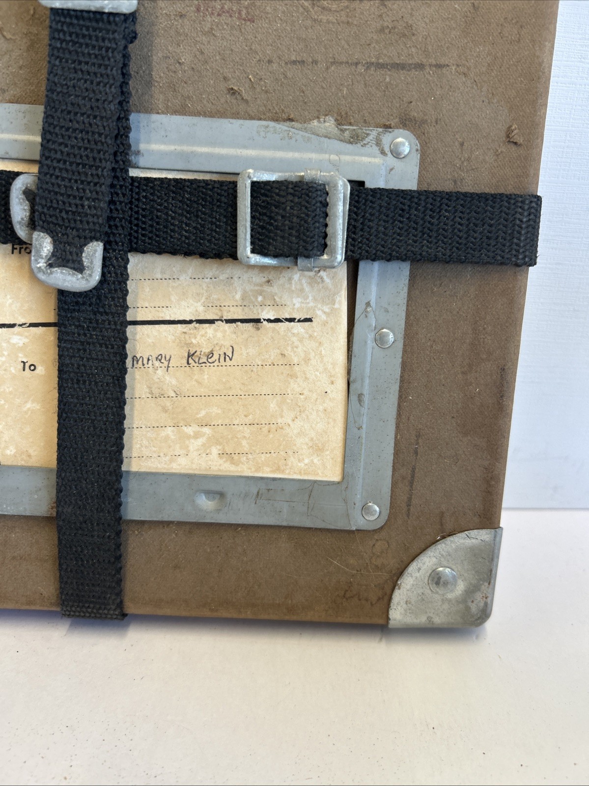 Vintage Film Reel Shipping Box Mid Century 16mm Fiberboard Strap 10” X 10”