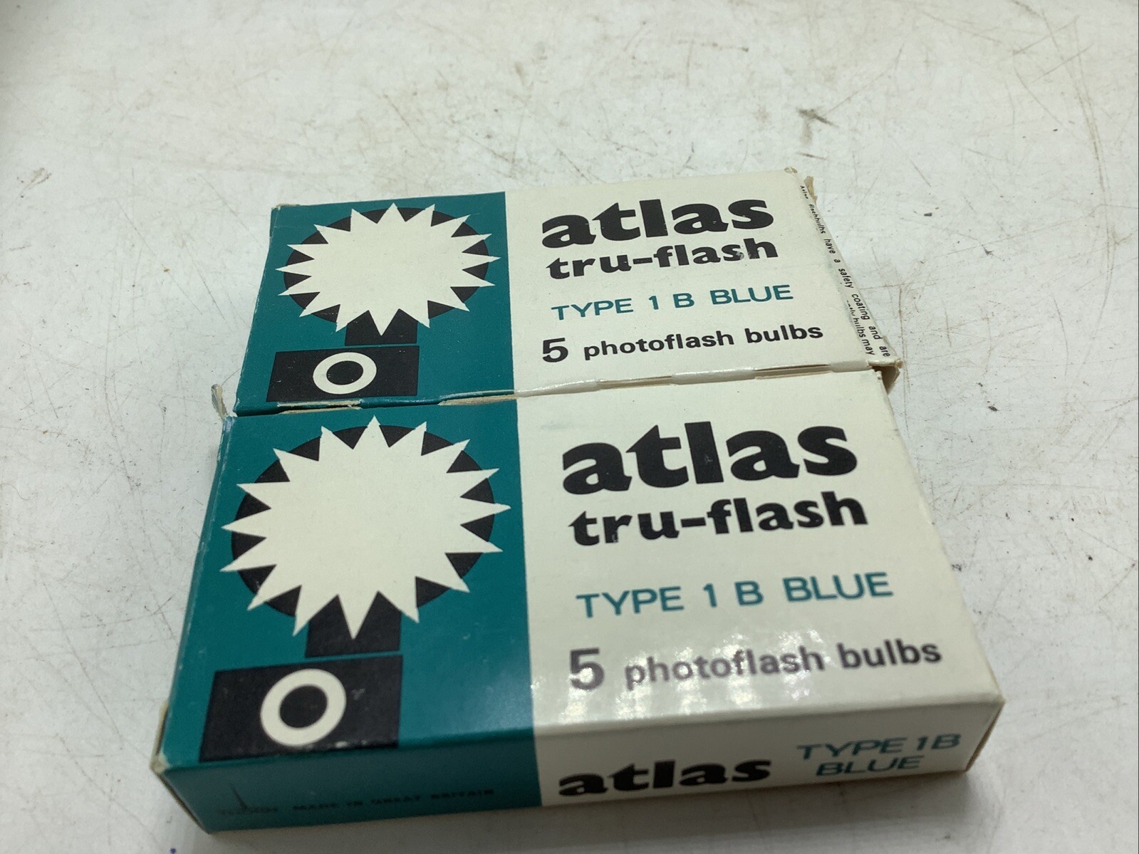 10 Atlas Tru-flash Type 1 B Blue Camera Photoflash Flash Bulbs