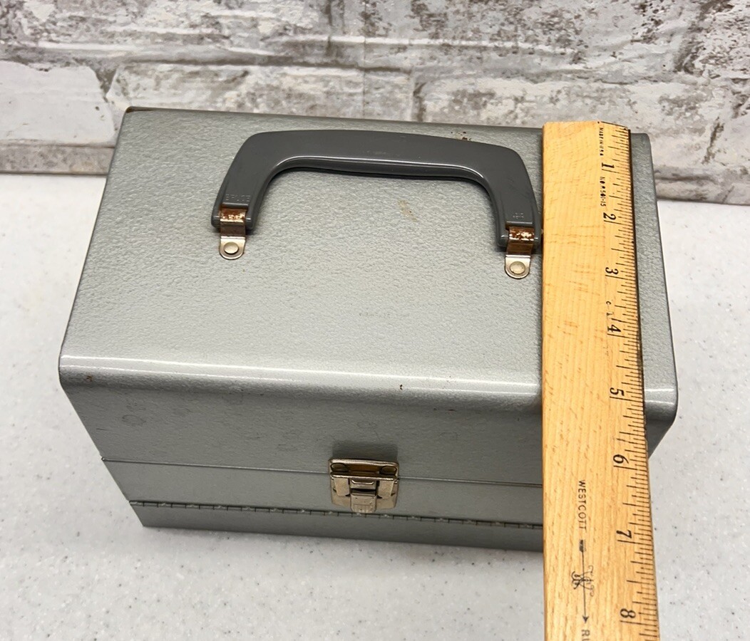 Vintage Logan Deluxe Metal 8 MM Film Chest with 3 Super 8 Reel Containers