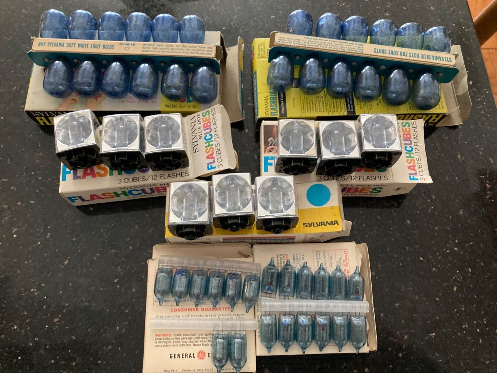 7 packages Vintage Flashcubes Sylvania and GE