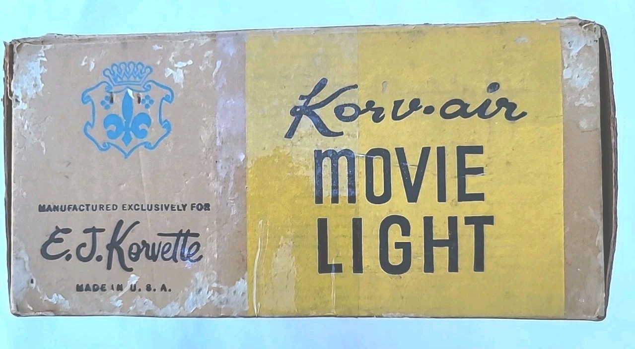 Korv-Air Movie Light Featuring Sylvania Sealed Beam Movie LAMP VINTAGE EJ KORVET