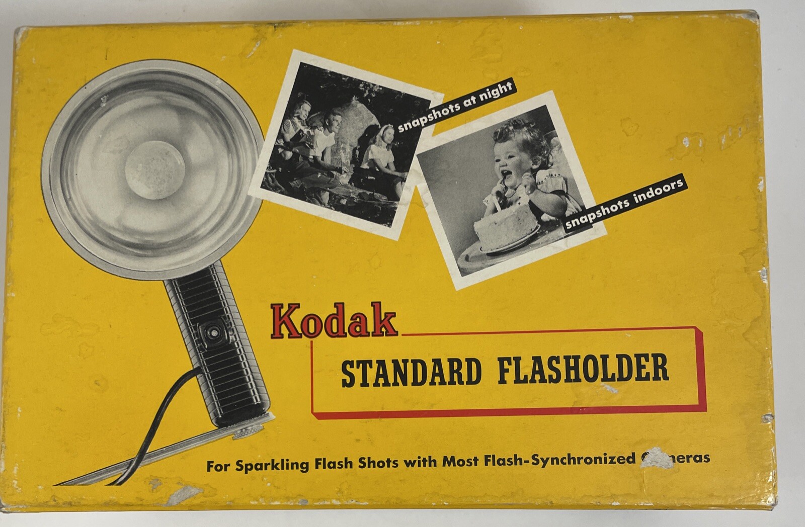Vintage Kodak B-C Flasholder, Instructions and Old Film Tube Open.