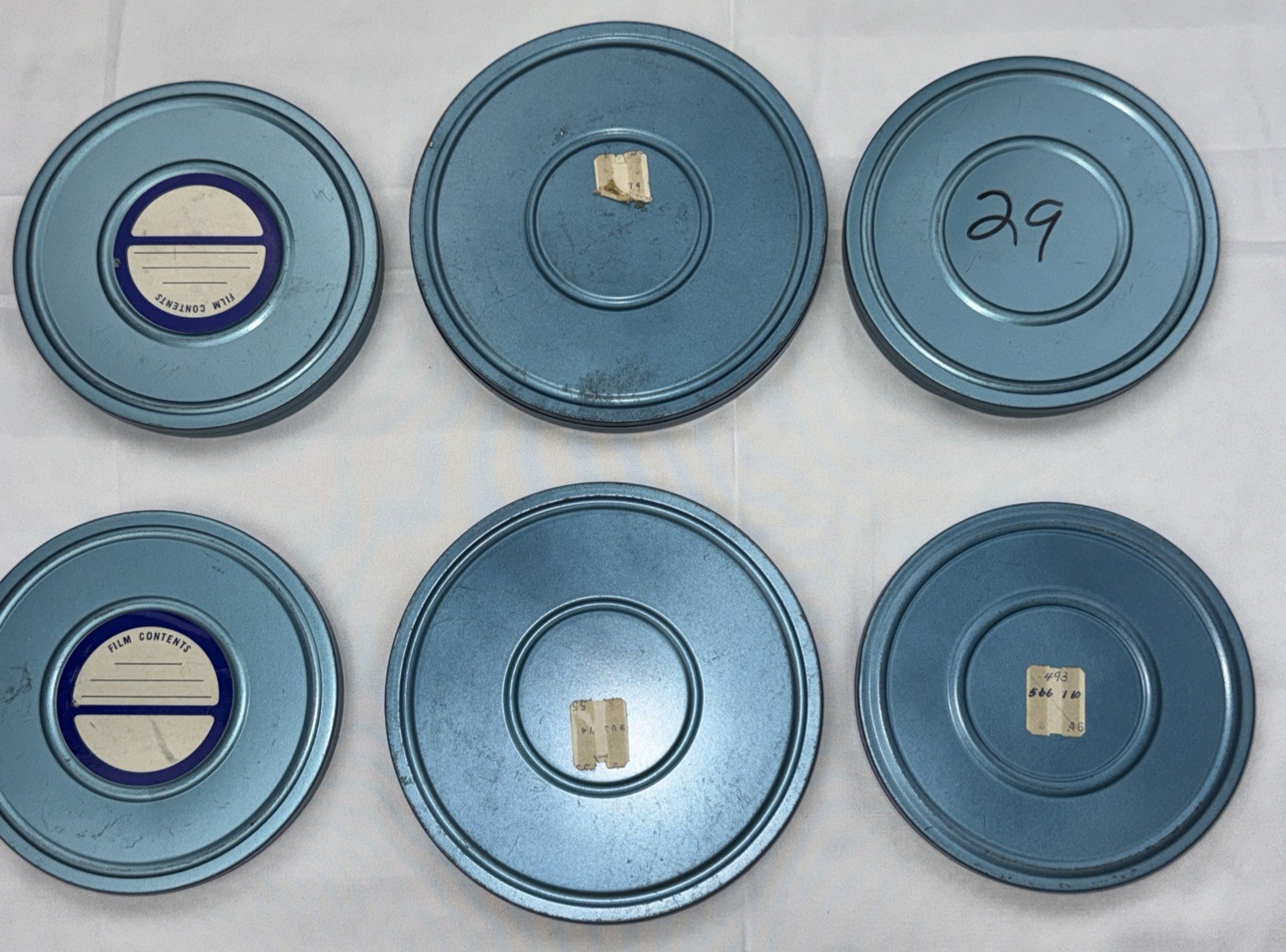 Mixed Lot Compco Std 8mm Film Reels Cans Blue Metal Lot of 6 sets