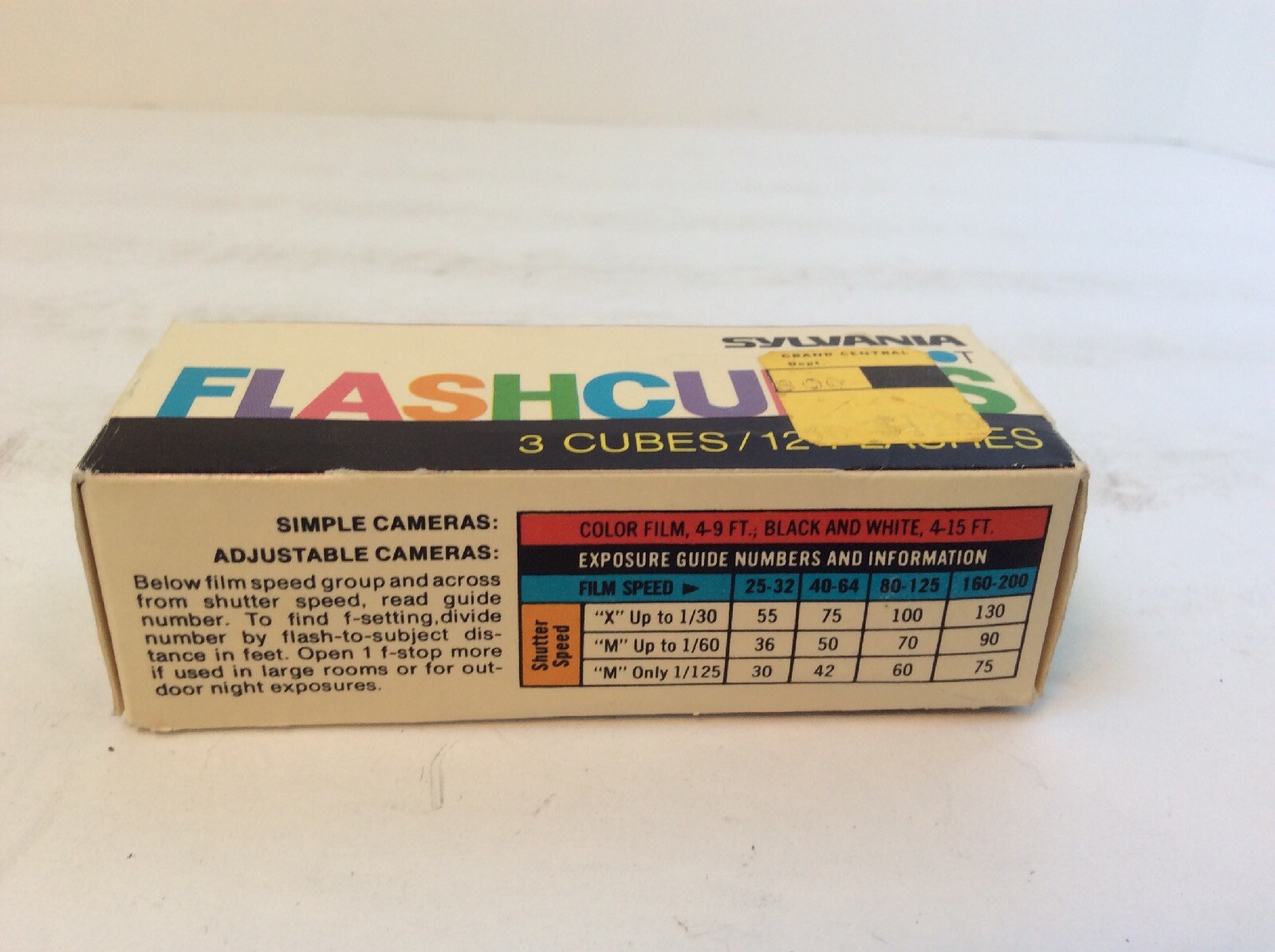Vintage Sylvania Flashcubes Camera Bulbs 3 cubes NIB Blue Dot 12 Flashes