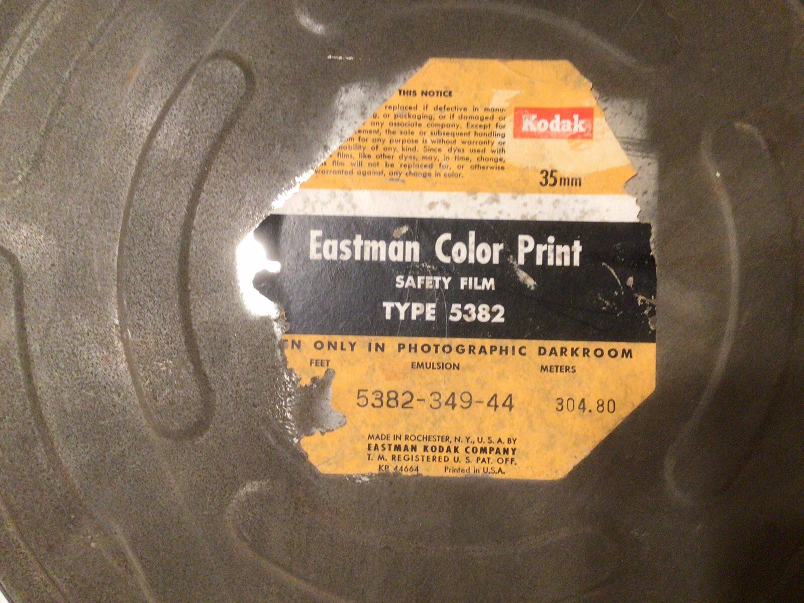 Vintage Eastman Kodak Metal Movie Reel Canister Tin Holder Empty