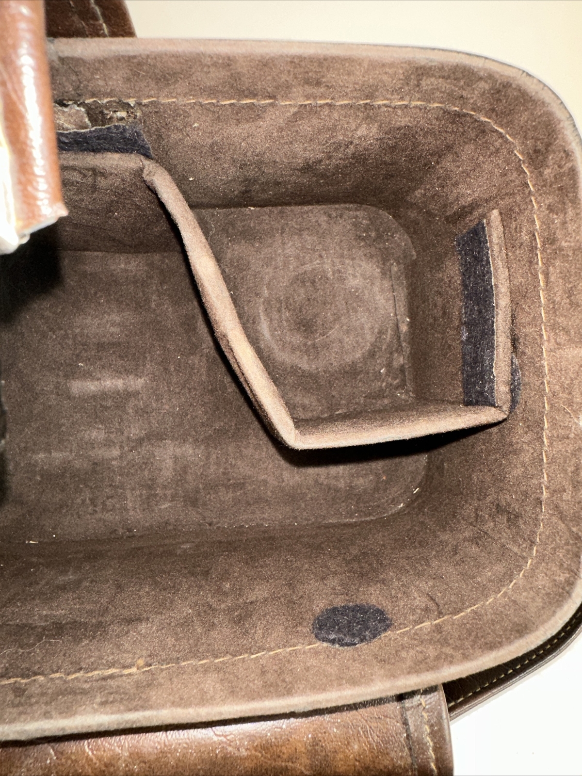 Vintage Brown Leather Camera Case, 1970s, Buckle Closure, Italy, used (BB2)